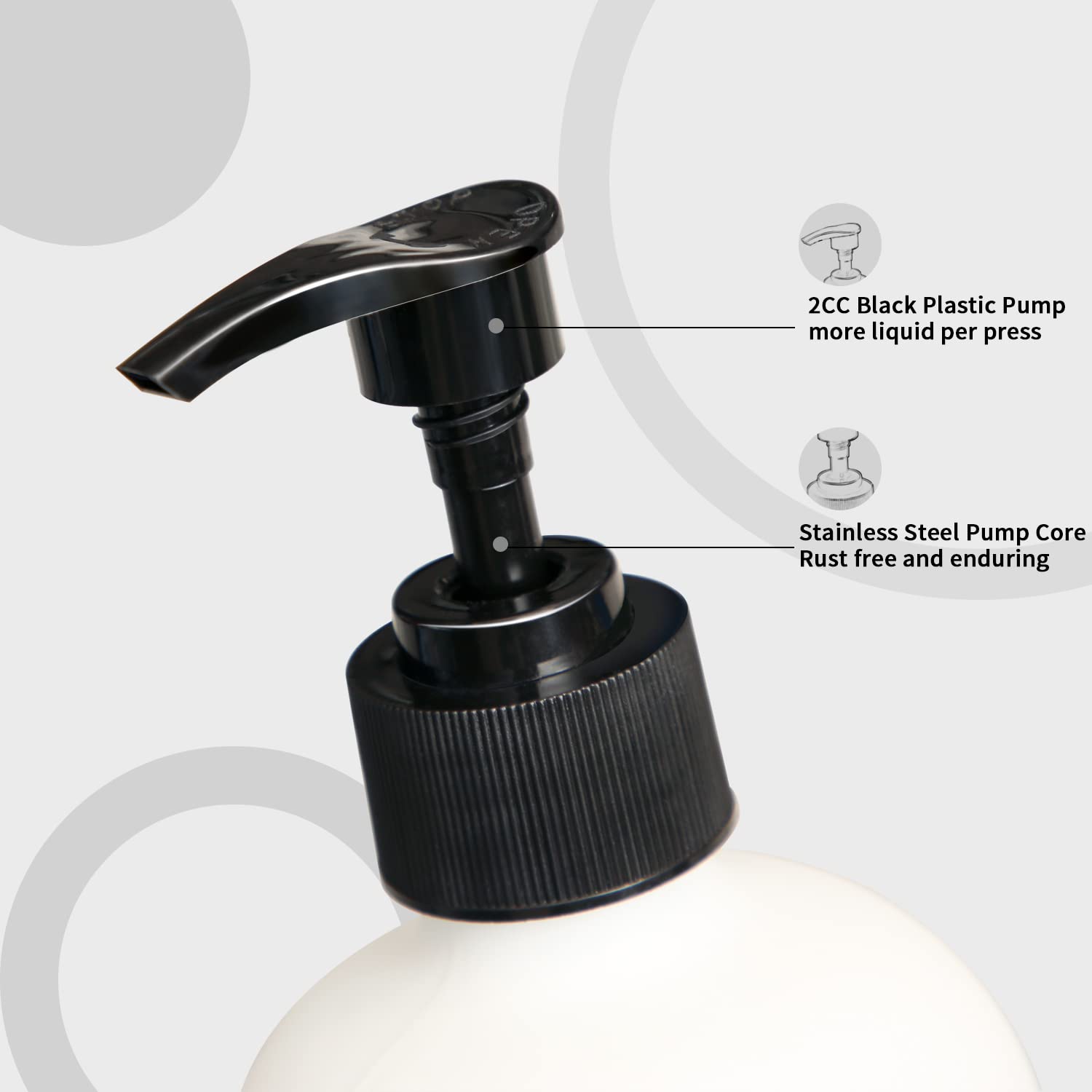 Matte Black Soap Dispenser Set with Lotion Pump - Farmhouse Style Bathroom Decor for Sink Countertop, Vanity & Guest Bath