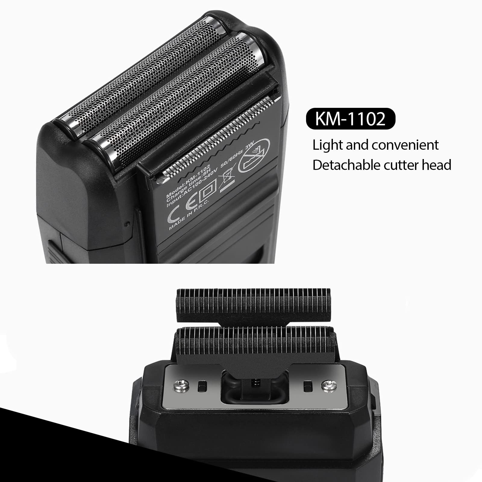 Kemei Cordless Electric Razor for Men - Rechargeable Beard Trimmer with Twin Blades, Precision Sideburn & Grooming Kit - Perfect for Travel, Home & Professional Use