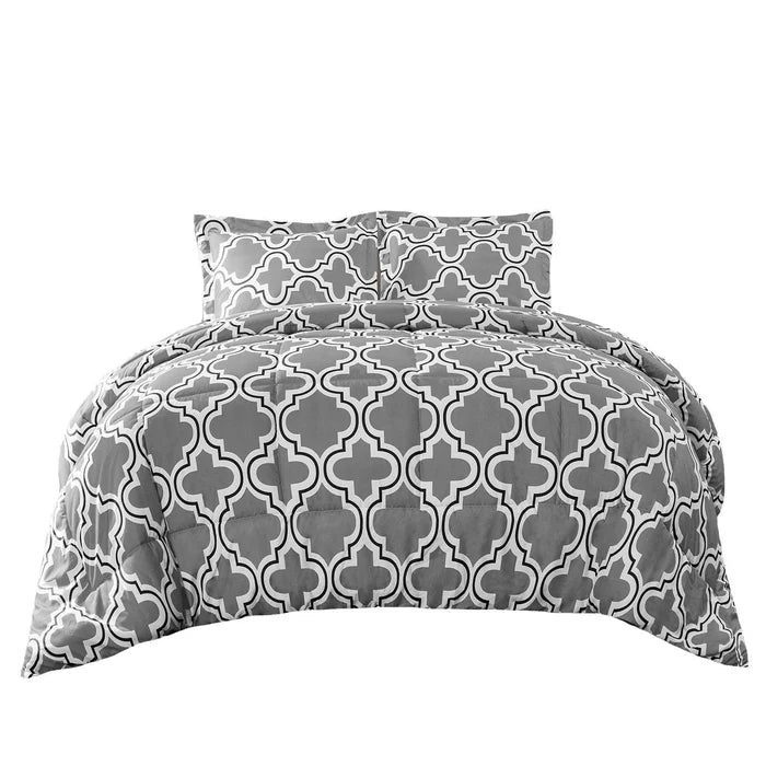 Premium Down Alternative Comforter Set - Soft & Hypoallergenic - Modern Trellis Design - Perfect for Bedroom Decor & Cozy Sleep
