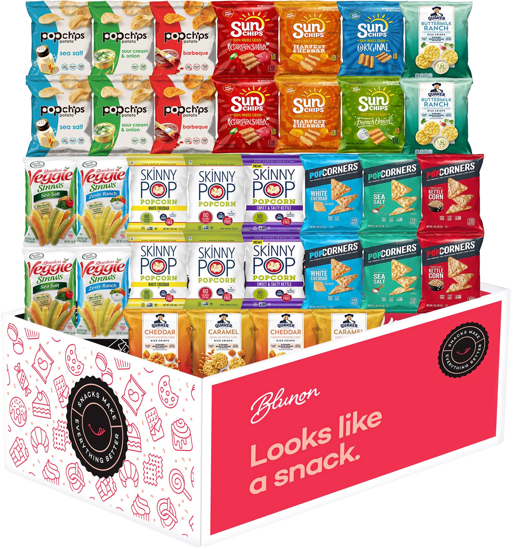 Healthy Snacks Variety Pack for Adults - 34-Piece Bulk Assortment of Nutritious Snacks - Perfect for Office, Travel, and Care Package Gifts
