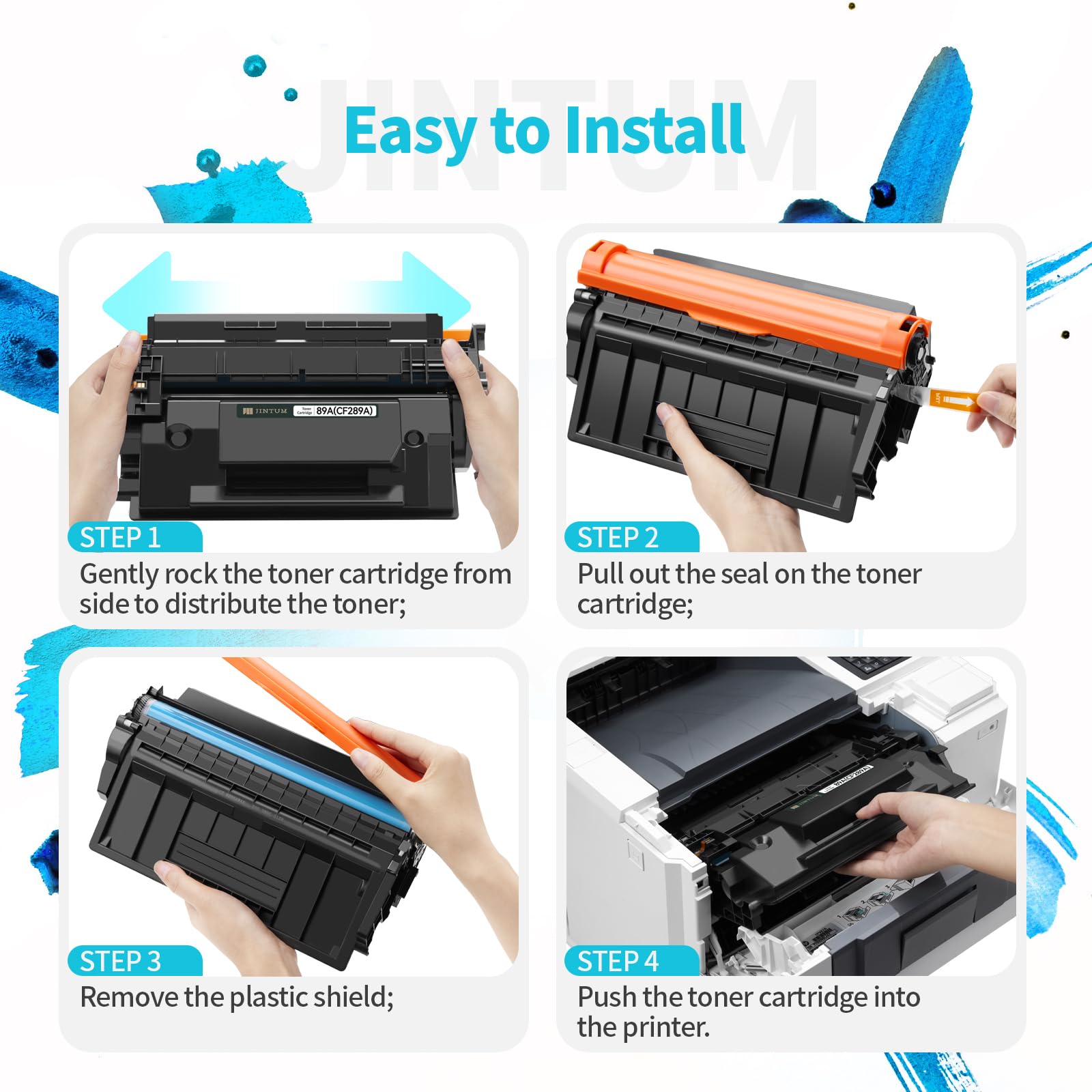 JINTUM 89A Compatible Black Toner Cartridge Replacement for HP 89A/89X/89Y CF289A/CF289X/CF289Y - Works with HP Enterprise M507/M507n/M507dn/M507x MFP & M528dn/M528f/M528c/M528z/M528 Printers (Pre-Installed Chip) - Ideal for Office Printing & High-Volume Business Documents