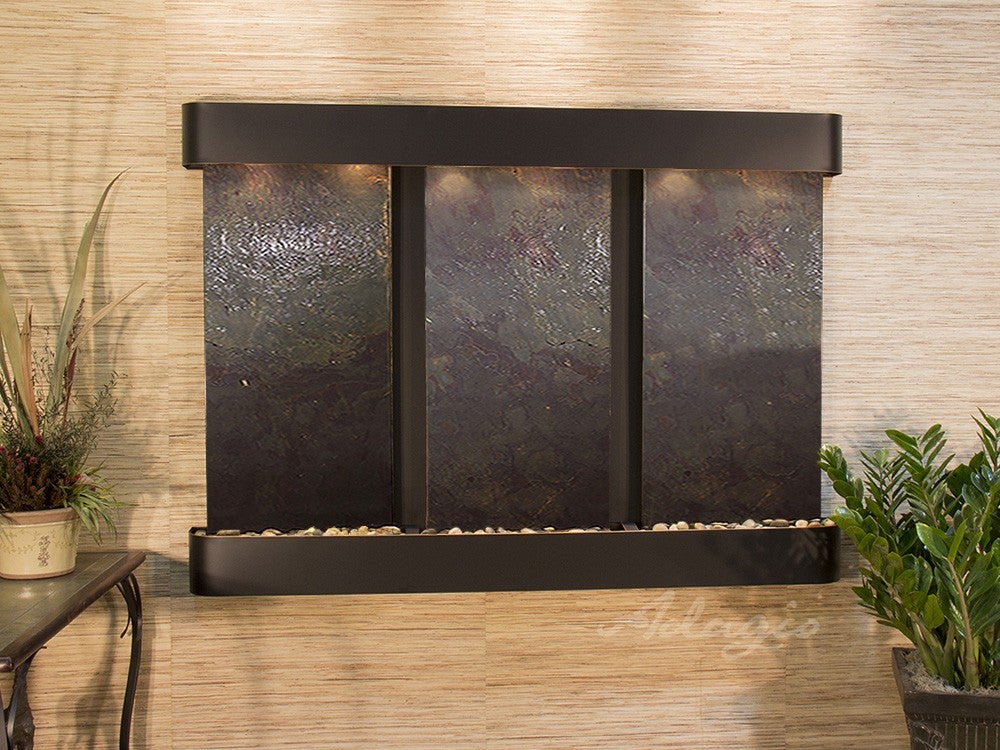 Adagio Olympus Falls Round Blackened Copper Multi-Color Featherstone OFR1514 | Elegant Home Decor for Living Room, Bedroom & Office