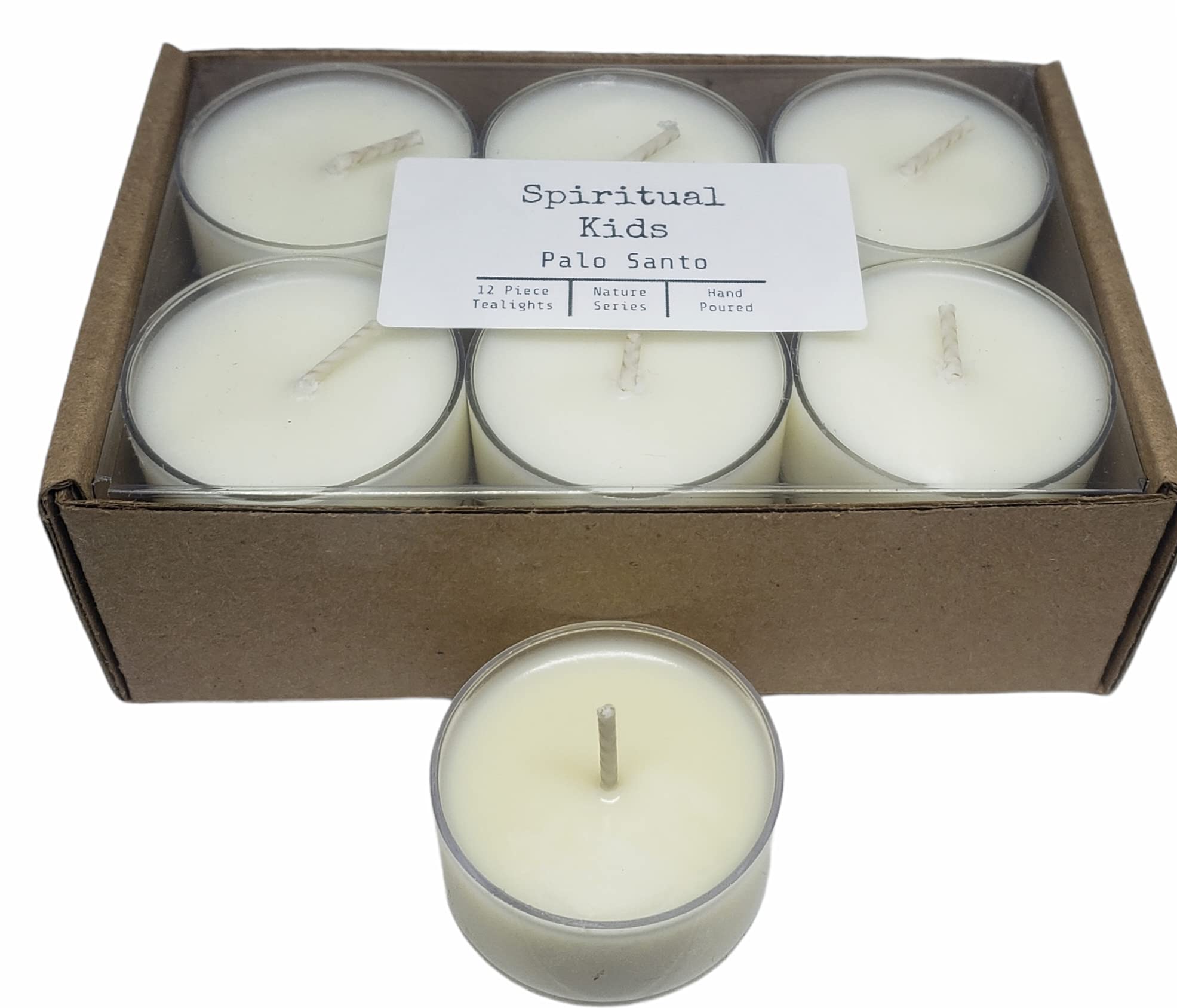 Palo Santo Natural Soy Wax Tealights - 12 Count Hand-Poured Candles with Essential Oils & Fragrance, Aromatherapy for Relaxation & Meditation | Perfect for Yoga, Spa, and Home Decor