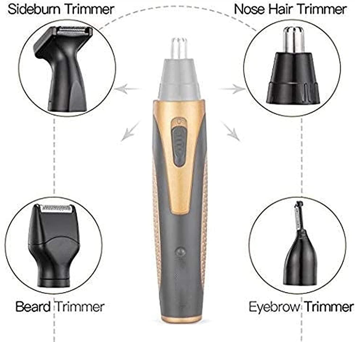 4 in 1 Painless Eyebrow & Facial Hair Trimmer for Men & Women - Rechargeable Electric Grooming Kit with LED Light - Perfect for Bathroom, Travel & Camping (Ideal for Home Use & On-the-Go Grooming)