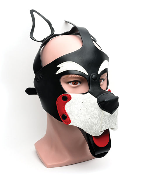 Playful Pup Hood for Dogs - Adjustable, Comfortable Pet Costume in Black, Red & White - Perfect for Halloween, Parties & Dress-Up Fun