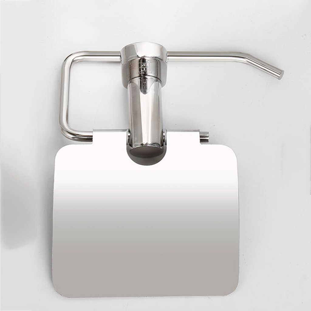 Stainless Steel Toilet Paper Holder & Tissue Box Tray - Wall Mounted Bathroom Organizer for Home, Office, and RV Use