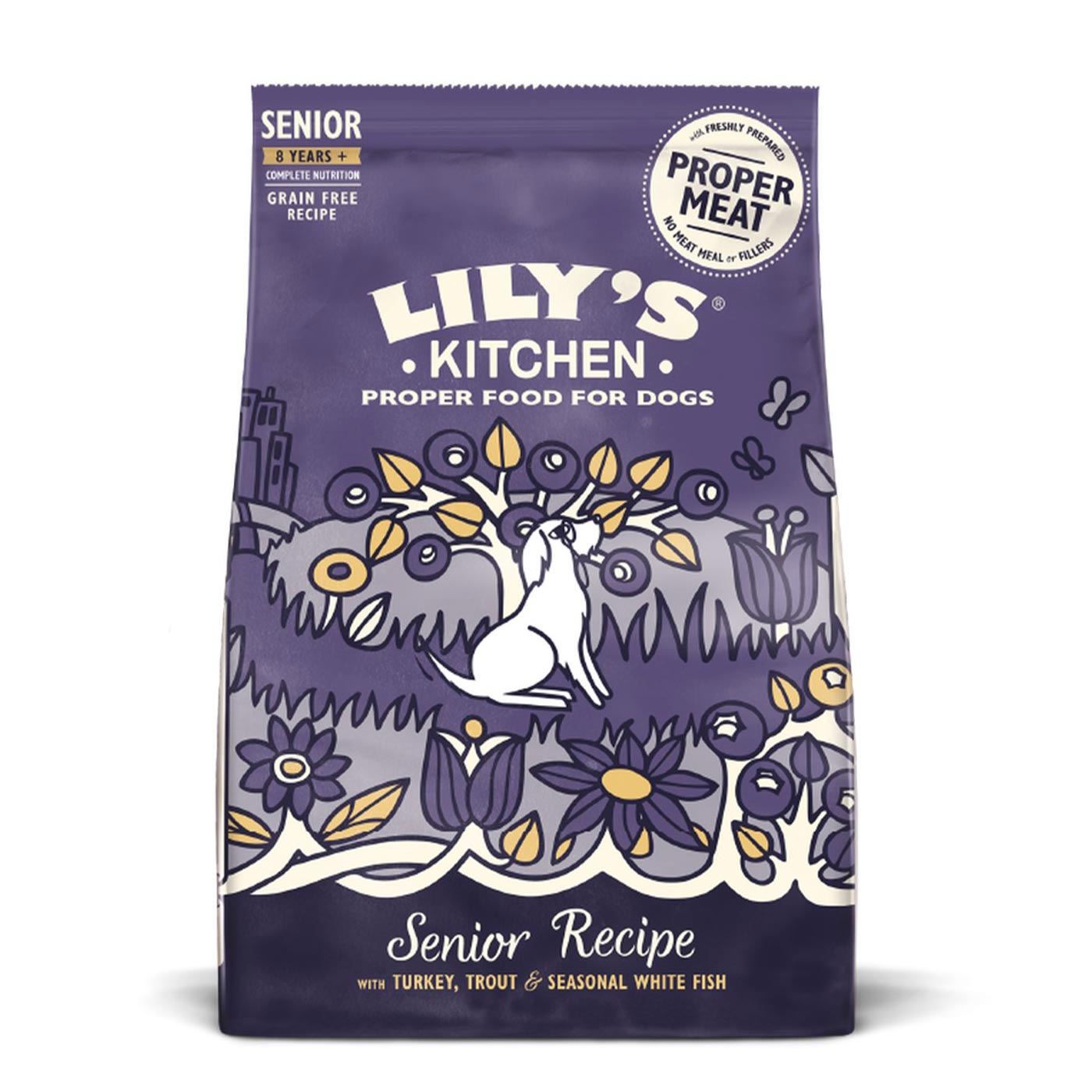 Lily's Kitchen Senior Dog Food with Turkey, Trout & White Fish - 7KG Grain-Free Dry Dog Food for Older Dogs | Supports Joint Health & Digestion | Perfect for Senior Dogs with Sensitive Stomachs