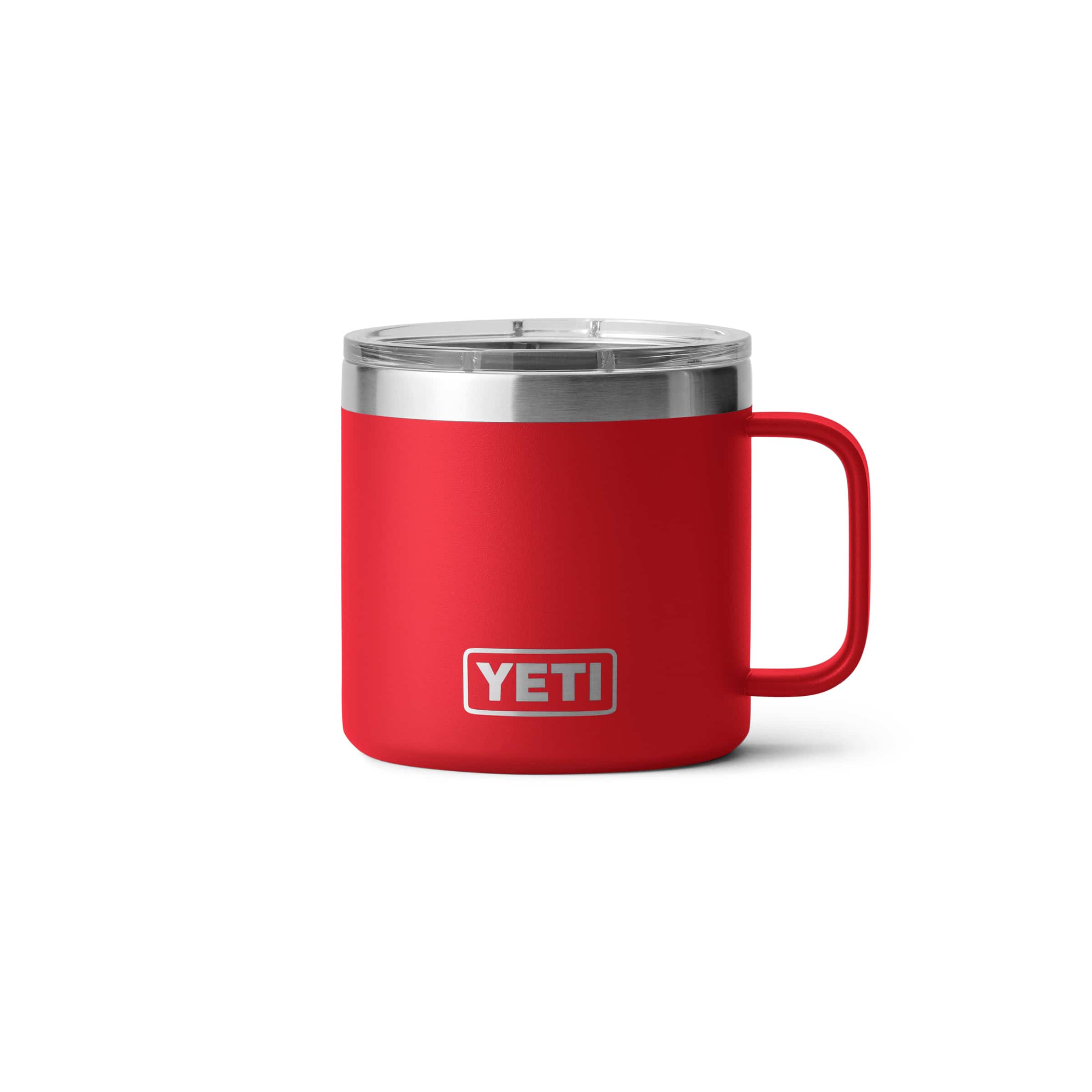 Yeti Rambler 14 oz Stainless Steel Insulated Mug - Rescue Red | Keeps Drinks Hot or Cold for Hours | Perfect for Camping, Hiking & Outdoor Adventures