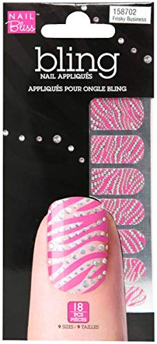 Bling Nail Art Set - 21 Frisky Business Nail Stickers (Pack of 6) | Self-Adhesive Nail Decals for Women | Perfect for Parties, Weddings & Special Occasions