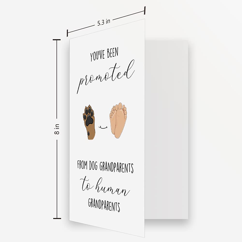Funny Pregnancy Announcement Card for Grandparents - Cute Pregnancy Reveal Gift - From Dog Grandparents to Human Grandparents - Perfect for Gender Reveal Parties & Special Family Moments