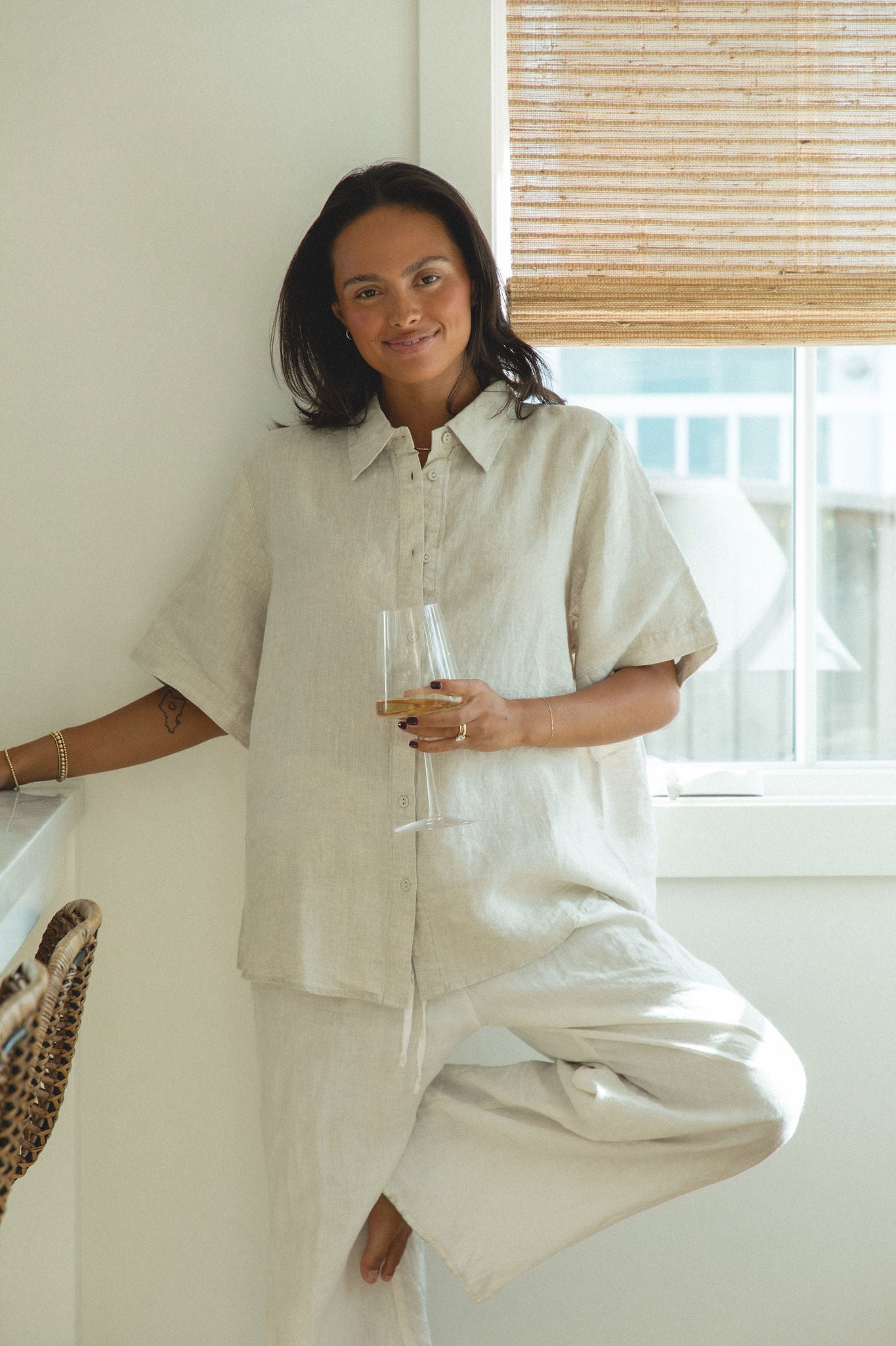 Women's Capri Linen Short Sleeve Button Down Shirt | Breathable Summer Blouse | Perfect for Beach Vacations & Casual Outings