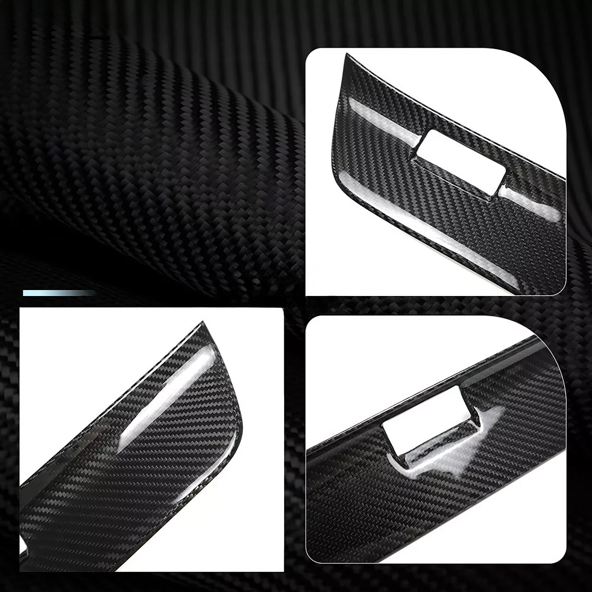 Premium Real Carbon Fiber Door Sill Protectors for Tesla Model 3 & Model Y (2017-2025) - Scratch-Resistant Interior Accessories for Luxury Car Protection & Style Enhancement