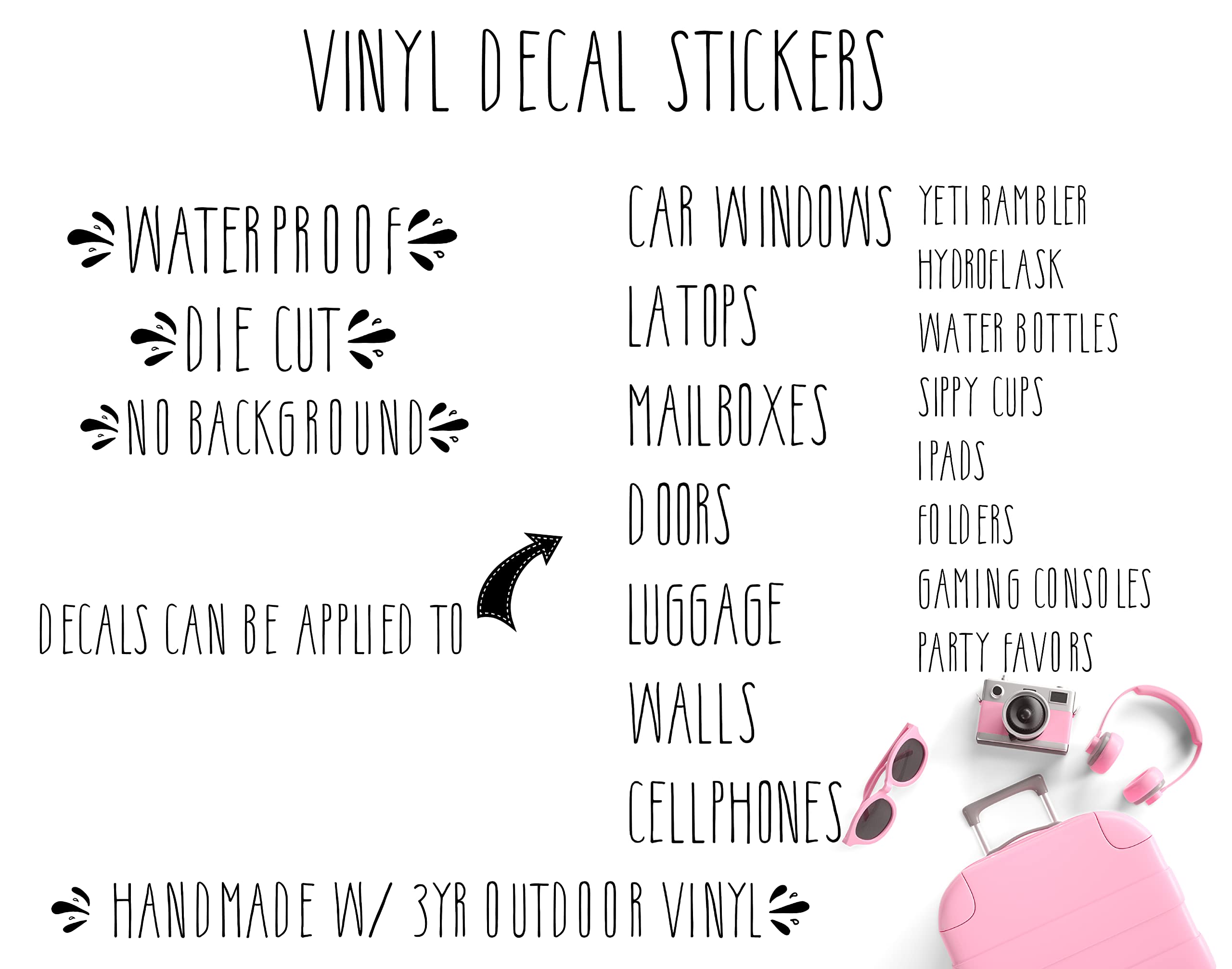 Unicorn Vinyl Decal Stickers for Water Bottles, Laptops & Tumbler Cups - Cute DIY Birthday Party Favors & Kids Room Decor - Perfect for School Supplies, Gift Wrapping & Craft Projects