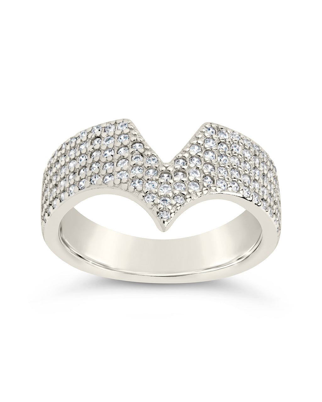 Sandra CZ Pointed Band Ring - Elegant Cubic Zirconia Women's Jewelry for Parties, Weddings & Everyday Wear