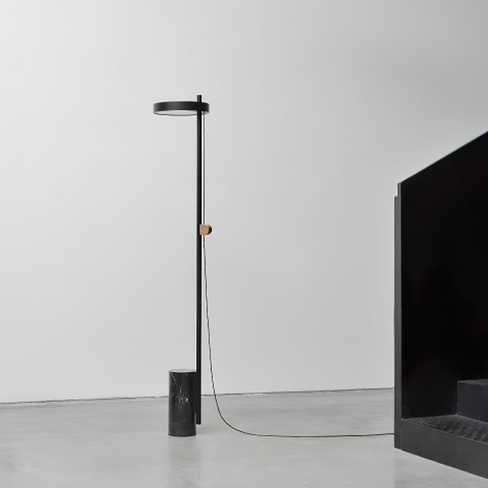 Modern Cylinder Base Standing Floor Lamp - Adjustable Height LED Living Room Light for Bedroom, Office & Reading Corner