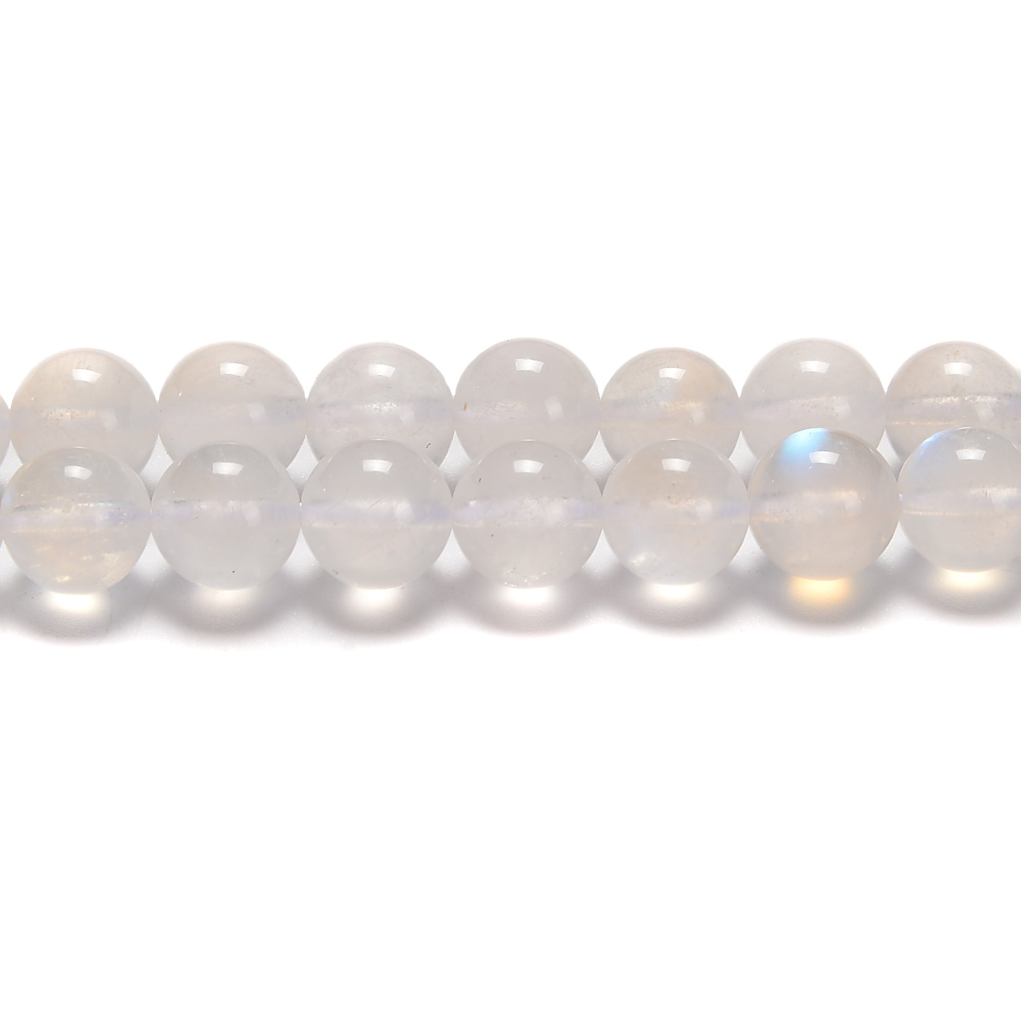 AAA Grade White Rainbow Moonstone Smooth Round Beads - 6mm, 12mm, 15.5 Inch Strand - Perfect for Jewelry Making, DIY Crafts & Healing Crystal Bracelets