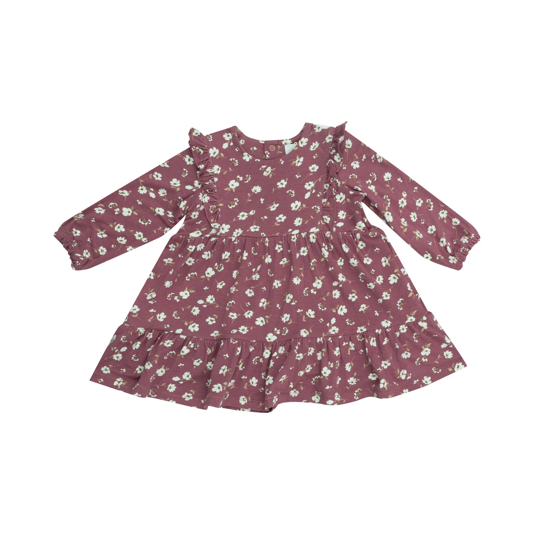 Ruffle Tiered Dress and Legging Set - Plum Floral Print | Women's Casual Outfit for Spring & Summer | Perfect for Parties, Dates, and Everyday Wear
