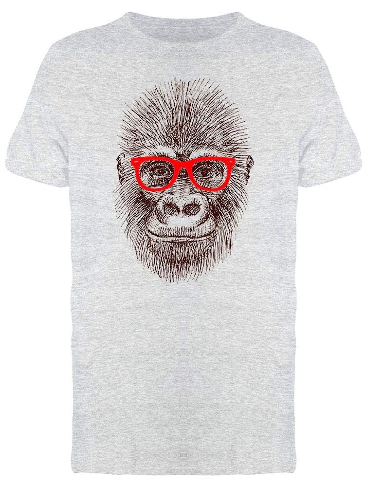 Funny Monkey with Red Glasses T-Shirt for Men | Cool Graphic Novelty Tee | Perfect for Casual Wear, Parties & Gifts
