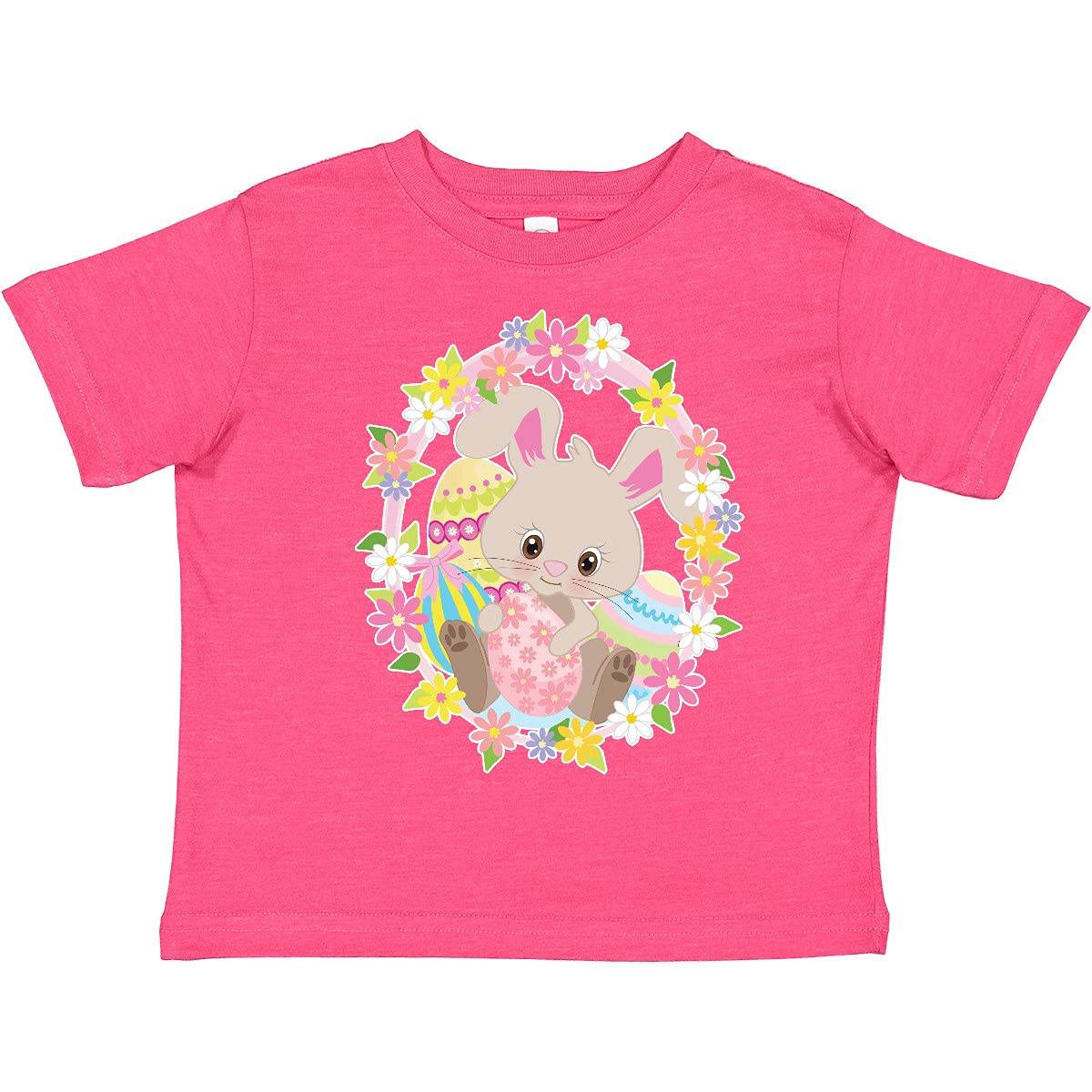 Easter Bunny with Flowers and Eggs Toddler T-Shirt - Cute Spring Outfit for Boys & Girls - Perfect for Easter Celebrations, Egg Hunts & Family Photos