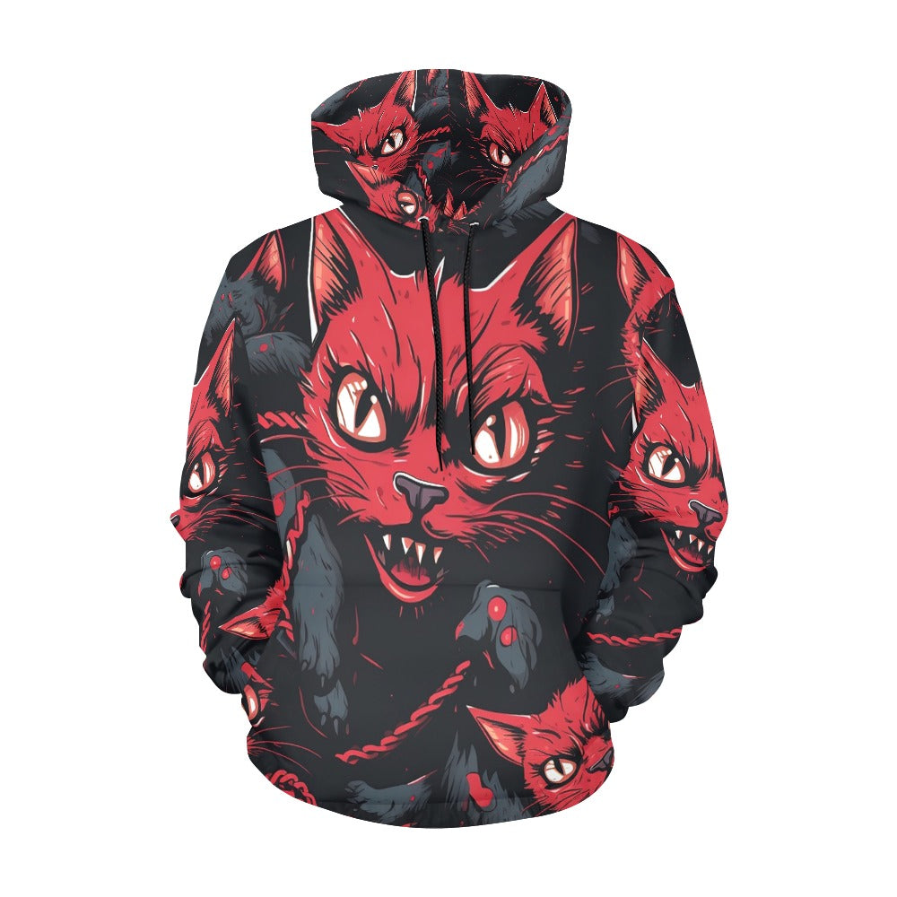 Angry Cat Hoodie - Funny Graphic Pullover Sweatshirt for Men & Women | Perfect for Halloween, Cosplay & Casual Wear