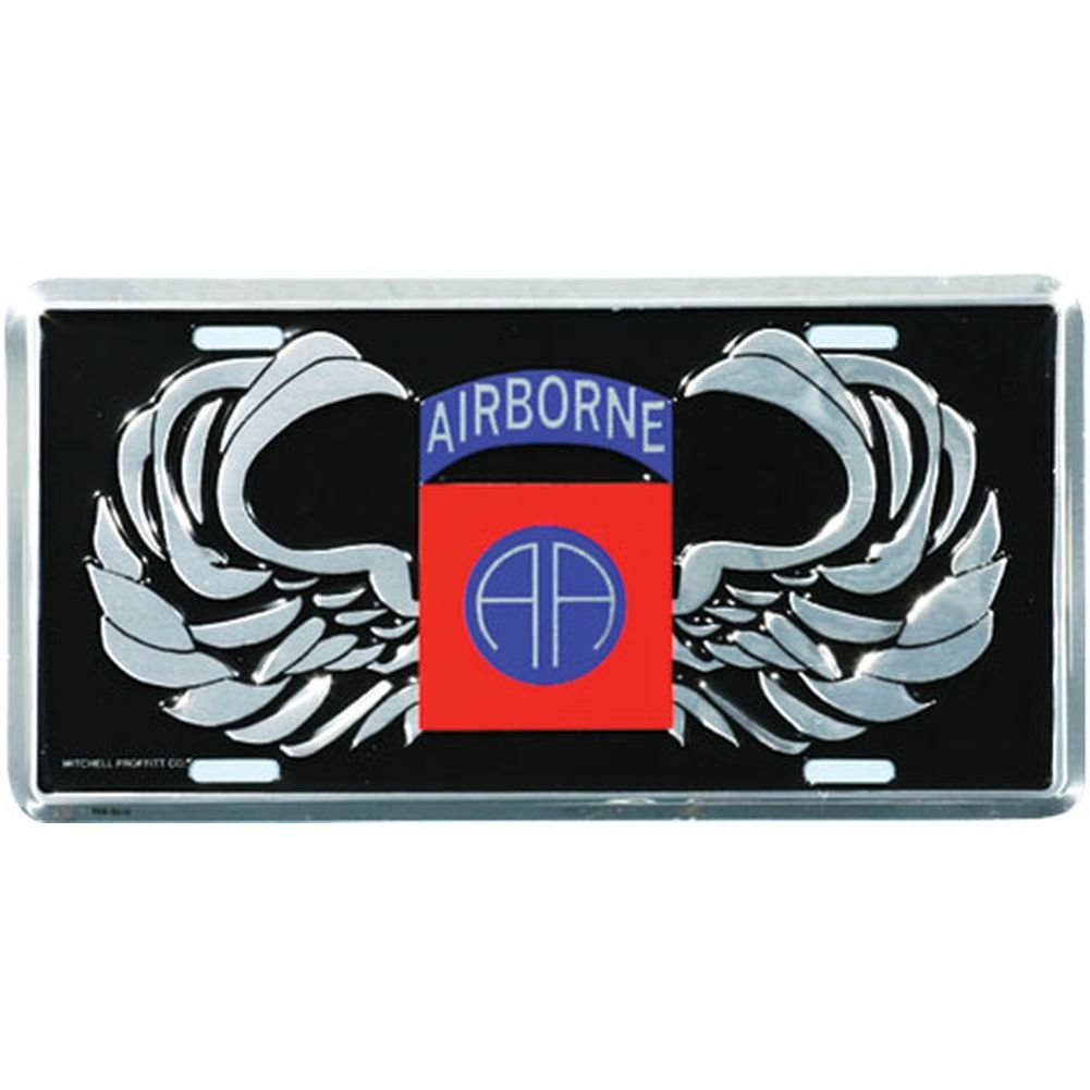 82nd Airborne Division License Plate - AA Wings Military Car Accessory for Army Veterans & Collectors | Perfect for Jeep, Truck & Motorcycle Decoration