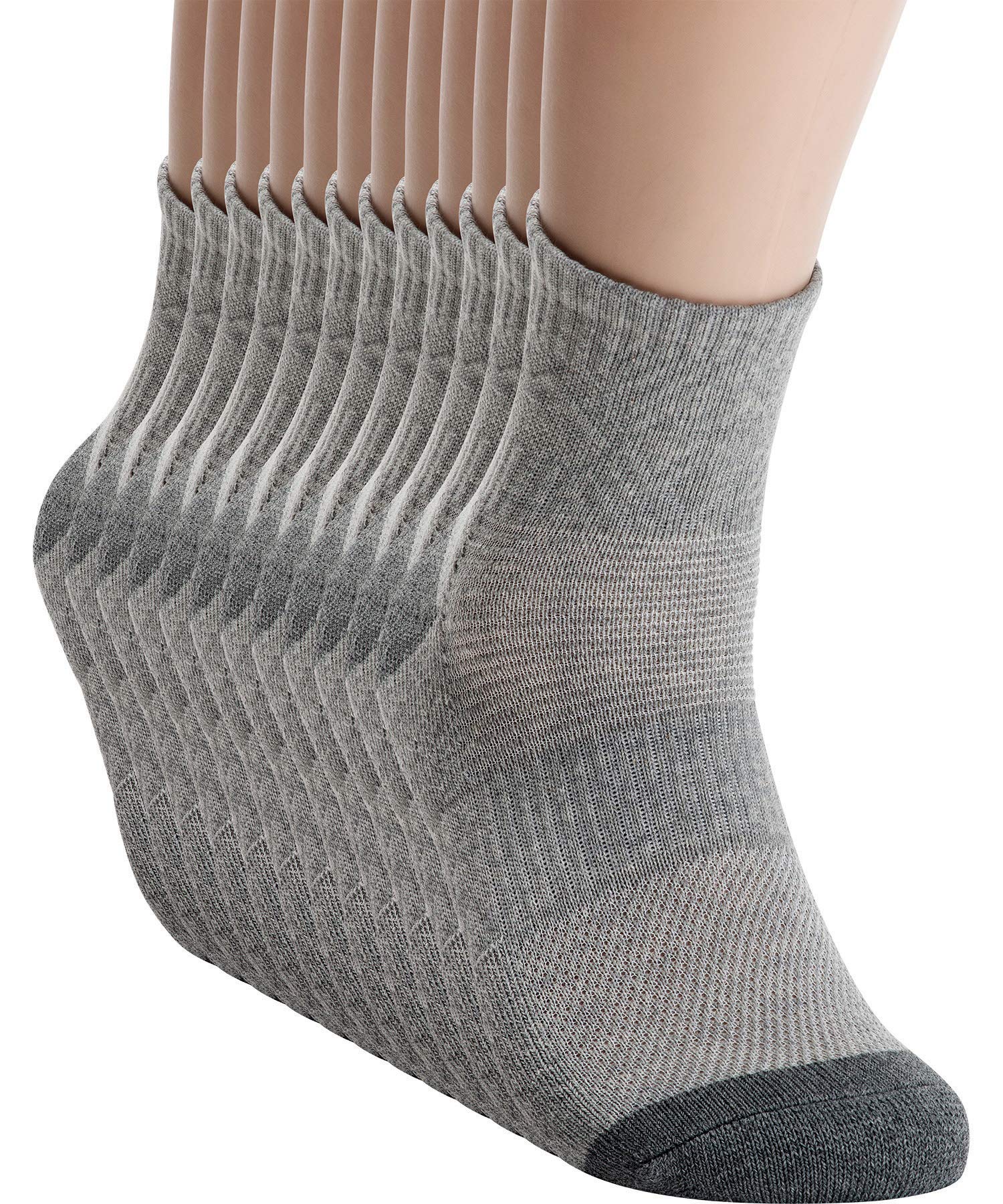 Pro Mountain Quarter Ankle Compression Athletic Cotton Mesh Hiking Socks - Breathable & Supportive for Outdoor Adventures (No Logo, Multiple Sizes Available) - Perfect for Hiking, Running & Trail Sports