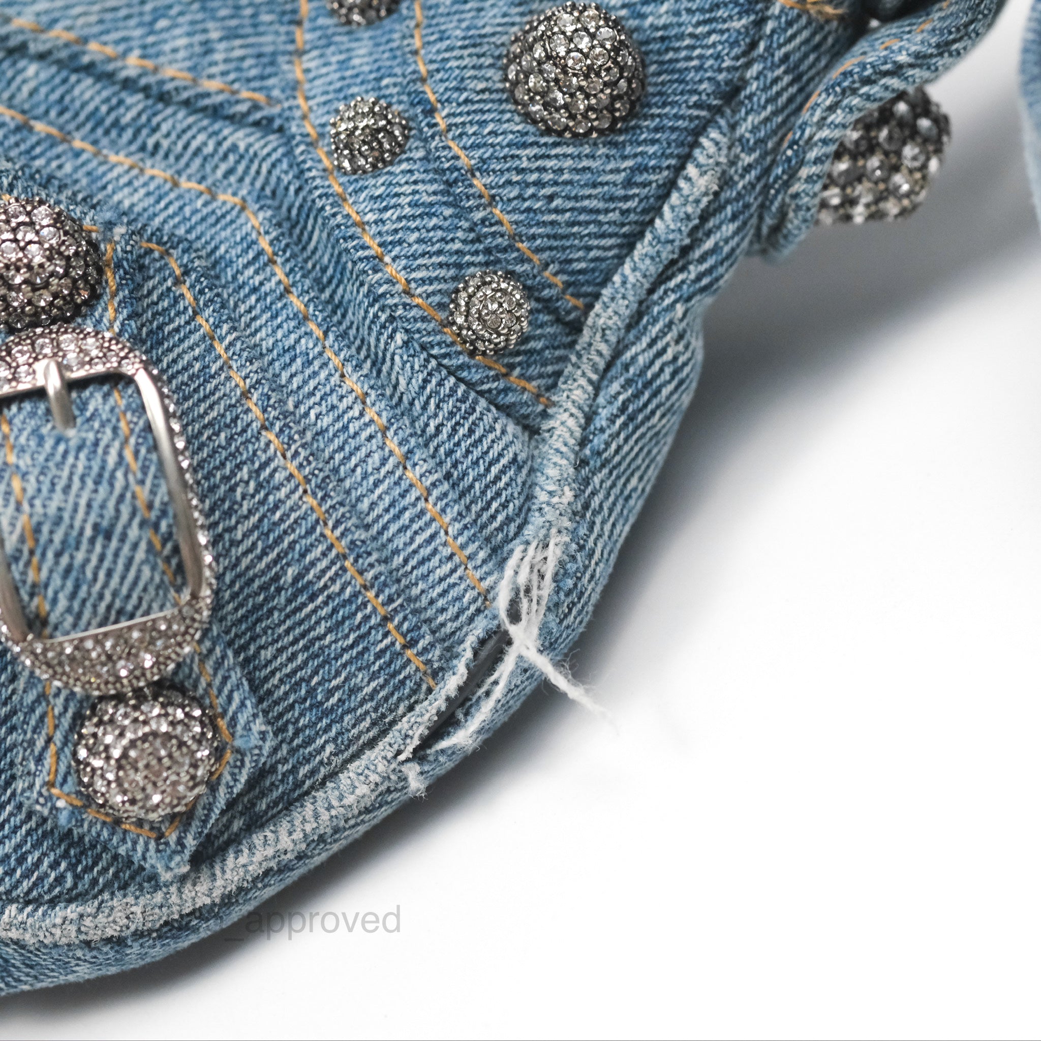 Balenciaga Le Cagole Small Embellished Denim Shoulder Bag for Women - Stylish Designer Crossbody Purse for Casual Outings, Parties & Date Nights