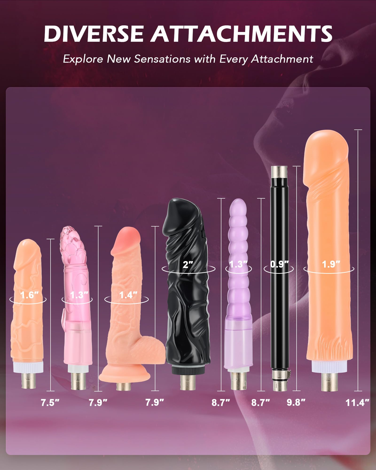 SENSUA Automatic Thrusting Sex Machine for Women & Men - 5 Dildos, Extension Bar & Suction Cup - Adult Sex Toy for Couples, Vaginal & Anal Stimulation - Perfect for Solo Play, Couples Bonding & BDSM Exploration