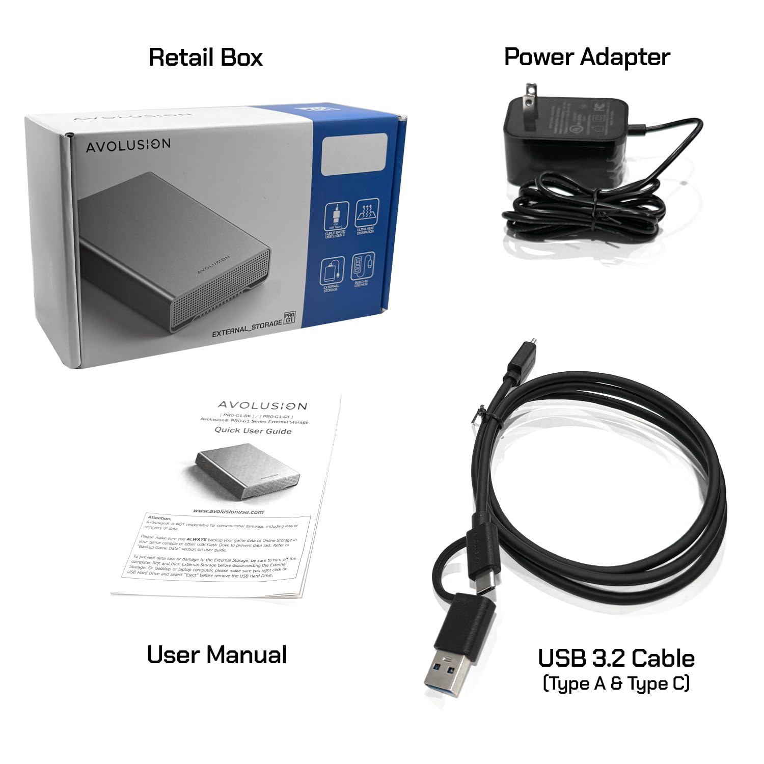 Avolusion PRO-G1 Series 18TB USB 3.2 Gen 2 (10Gbps) USB-C External Hard Drive for Windows & Mac - High Speed Portable HDD for PC, Laptop, Gaming, Backup Storage & Creative Professionals (Renewed, Silver)