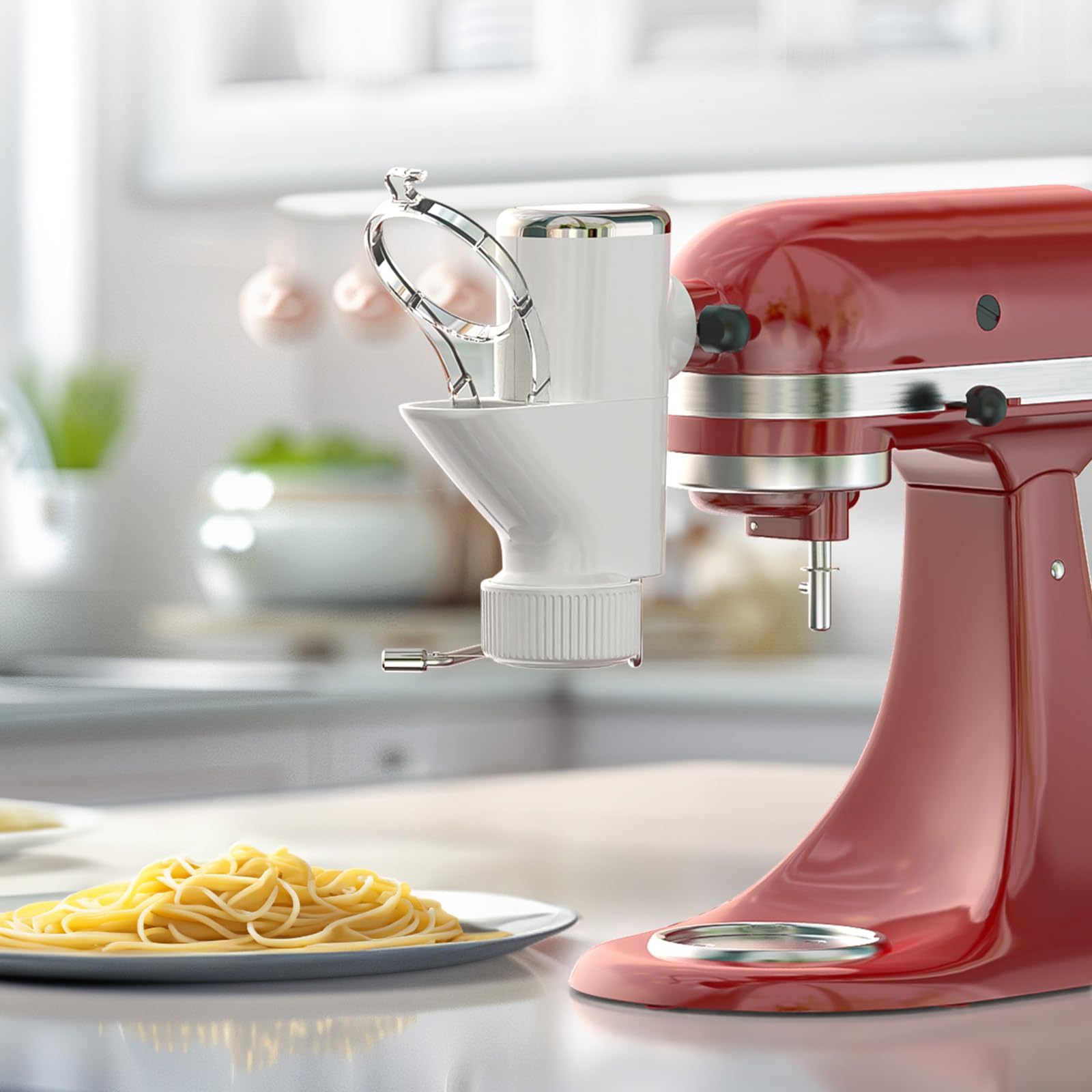 HOZODO Pasta Press Attachment for Kitchenaid Stand Mixers - 7 Interchangeable Plates for Homemade Spaghetti, Fettuccine & More | Perfect for Italian Cuisine, Family Dinners & Restaurant-Quality Meals at Home