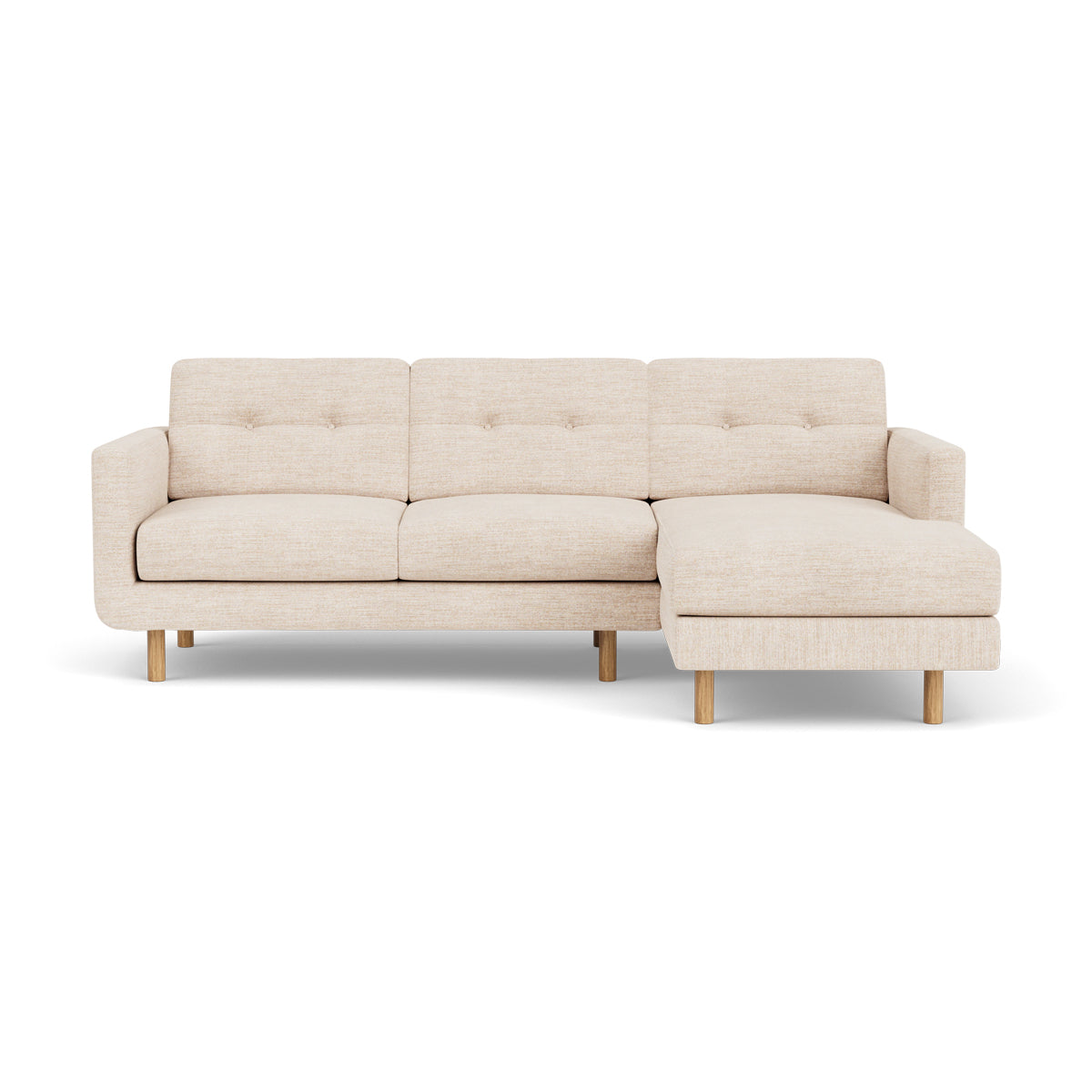 Conrad Fabric Right Chaise Sofa - Modern Sectional Couch for Living Room, Lounge & Home Theater - Comfortable Upholstered Furniture with Chaise Lounge