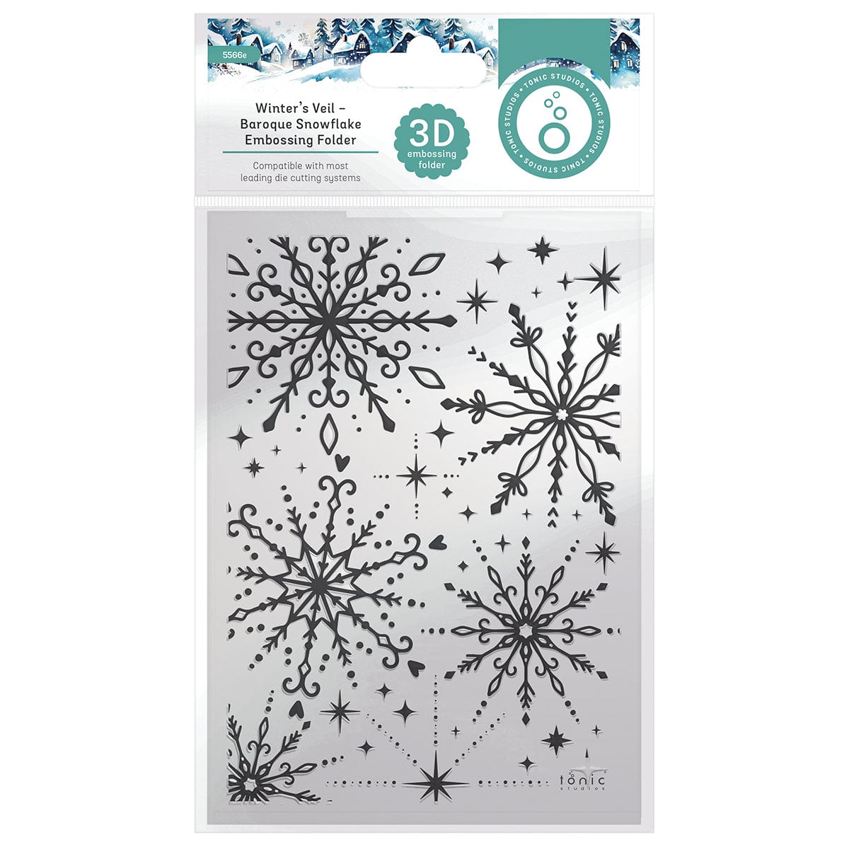 Winters Veil 3D Embossing Folder & Stencil Collection DB143 - Perfect for DIY Scrapbooking, Card Making, and Paper Crafting Projects