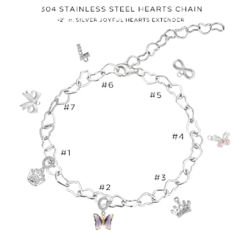 Elegant Charm Bracelet with Assorted Charms | Adjustable Silver-Tone Bangle | Perfect for Gifts, Parties & Everyday Wear | $60.00