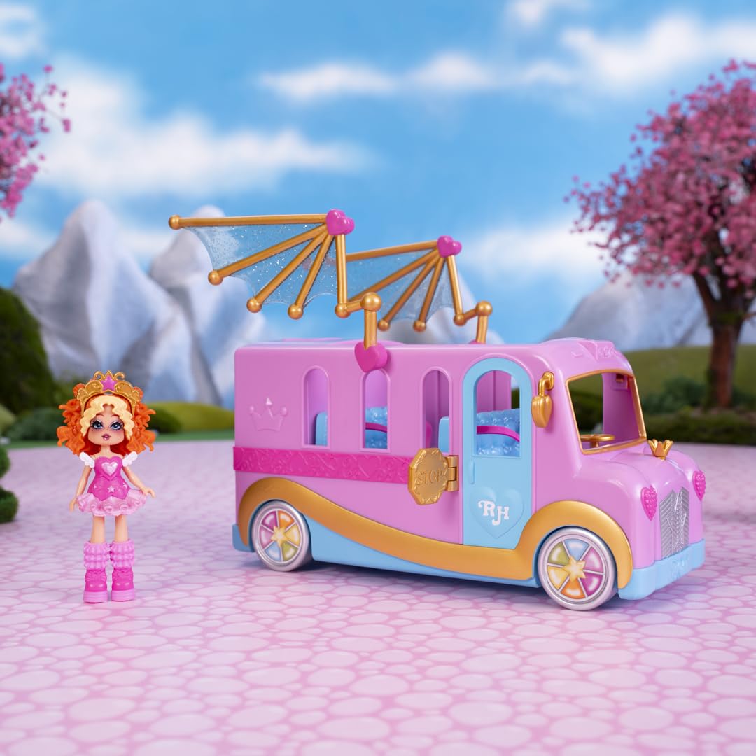 Royale High Bus & Glam Closet - Exclusive Fashion Doll with Mobile Closet, Movable Wings, Functional Wheels & Seats for 4 Friends - Includes Virtual Item Code - Perfect for Role Play & Travel Adventures - Ages 5+