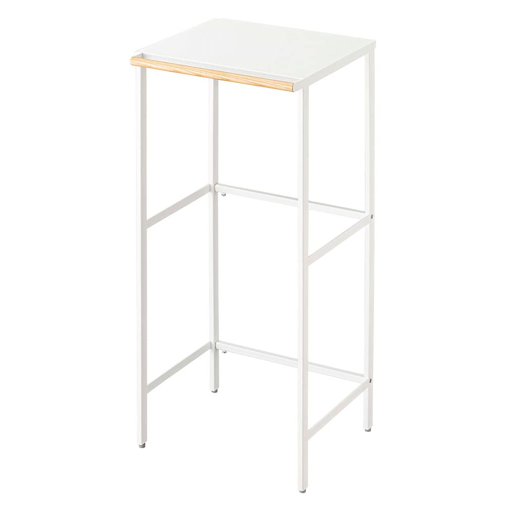 Yamazaki 5326 Expandable Trash Can Organizer - White Kitchen Storage Rack with Hooks, 16.7-29.9