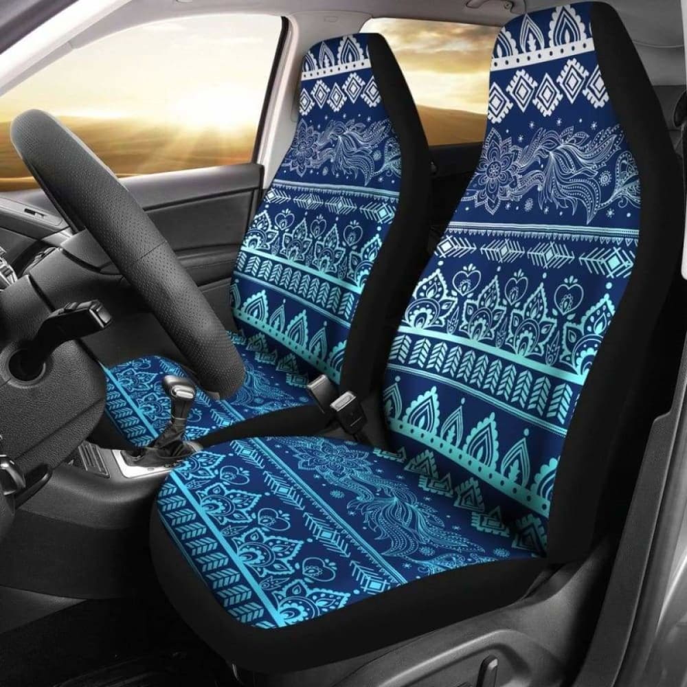 Stylish Blue Boho Car Seat Covers for Cars & Trucks - Premium Comfort & Protection for Daily Commute & Road Trips