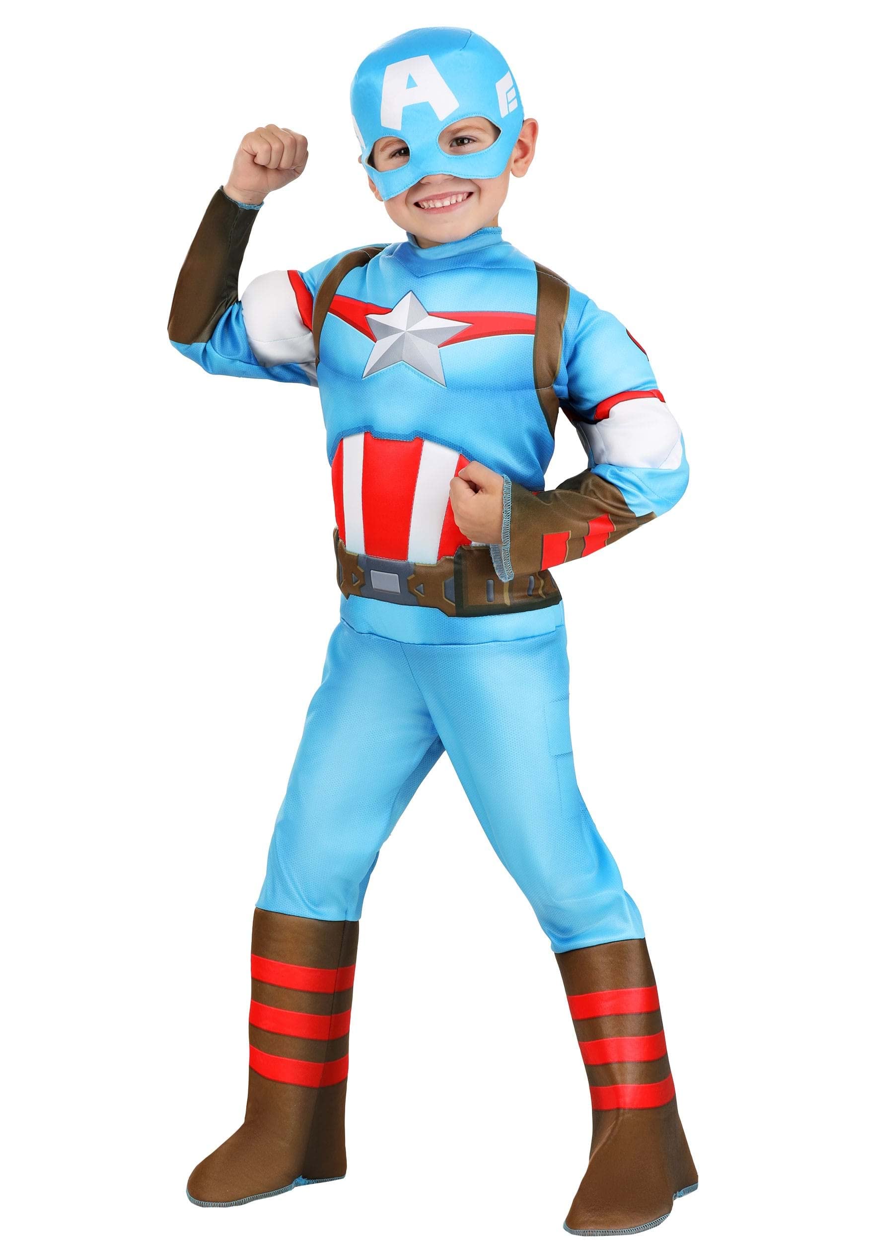 Jazwares Marvel Captain America Costume for Kids - Steve Rogers Superhero Outfit for Halloween & Cosplay | Perfect for Dress-Up, Parties & Comic Conventions