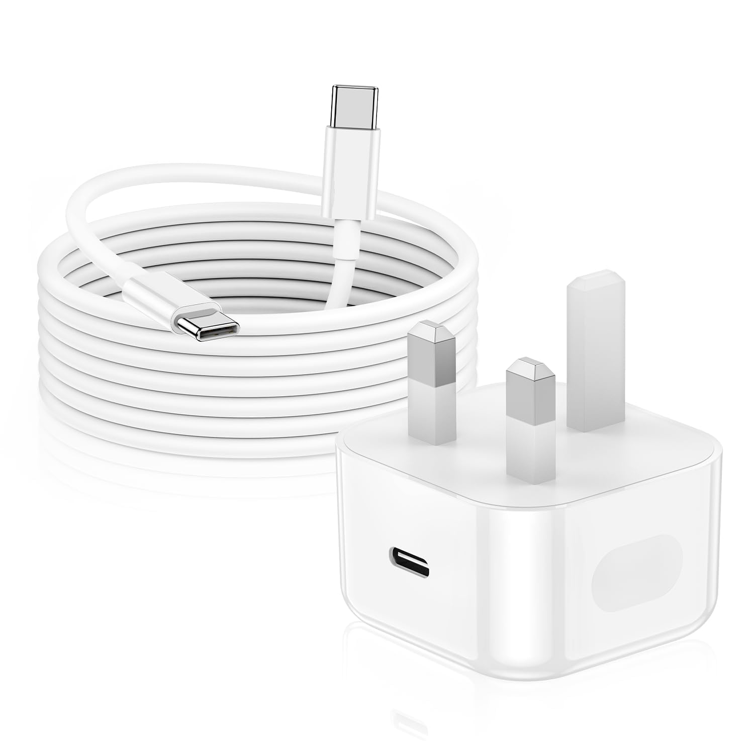 20W Apple USB C Fast Charger Plug & 2M Type C Cable - Compatible with iPhone 16 Pro/16 Pro Max/15 Pro/15 Plus/iPad Pro/Air - Perfect for Home, Office & Travel Charging