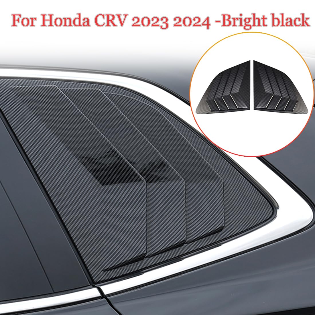 2Pcs Rear Side Window Louvers Air Vent Scoop Shades for Honda CRV CR-V 2023 2024 2025 - ABS Carbon Fiber Style Interior Accessories | Sporty Upgrade & Sun Protection for SUV Windows