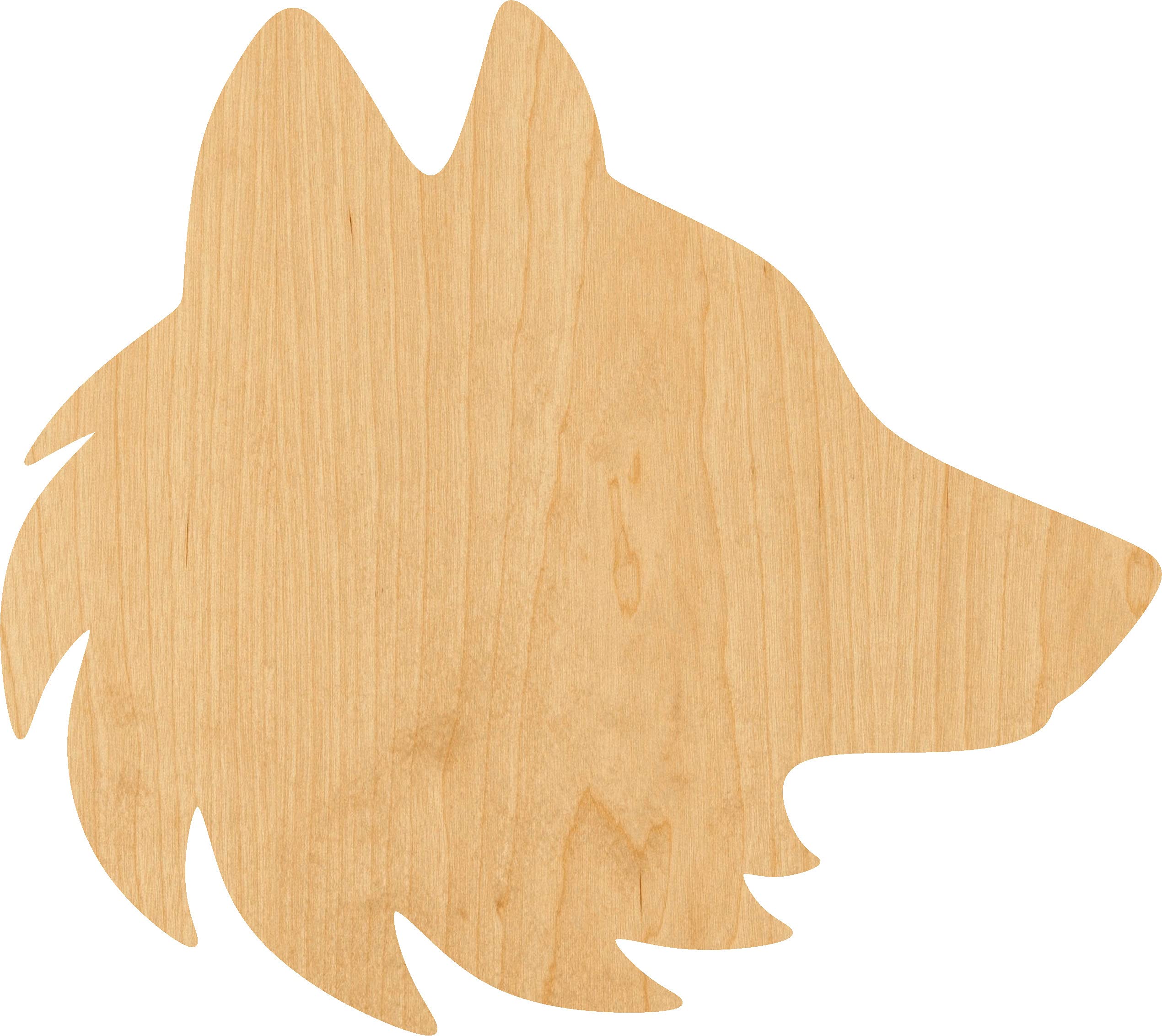 Wolf Head Laser Cut Wood Shape - 4 Inch DIY Craft Supply for Home Decor, Wall Art, and Woodworking Projects