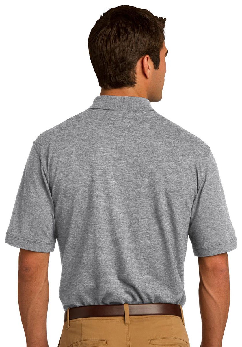 Port & Company Men's Comfortable Knit Pocket Polo Shirt - Charcoal - XXXX-Large | Breathable Casual Work Shirt for Office, Golf & Everyday Wear