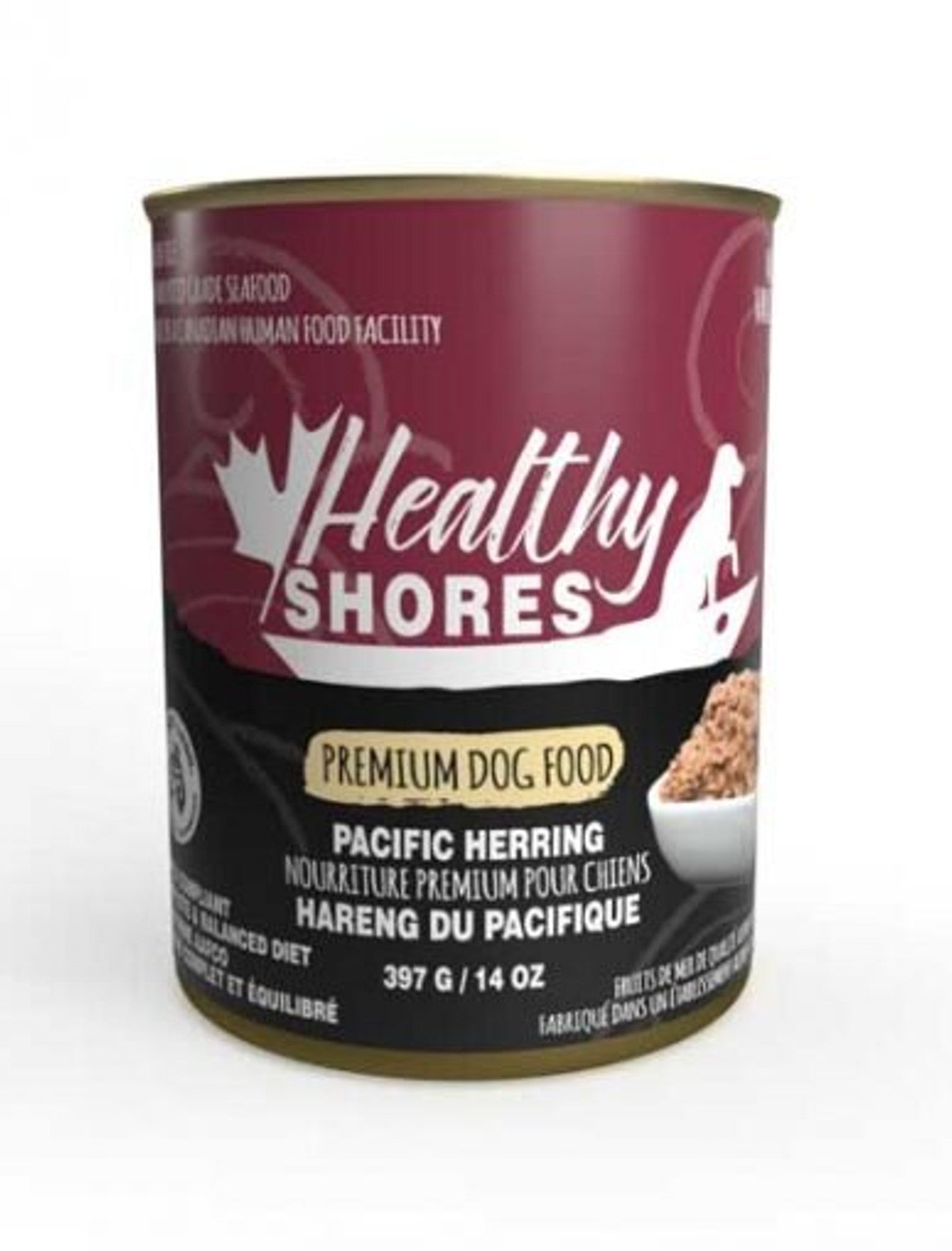 Healthy Shores Wild Caught Pacific Herring Grain-Free Wet Dog Food - High Protein, Omega-3 Rich (12oz & 24oz Cans) - Perfect for Sensitive Stomachs & Skin Health Support