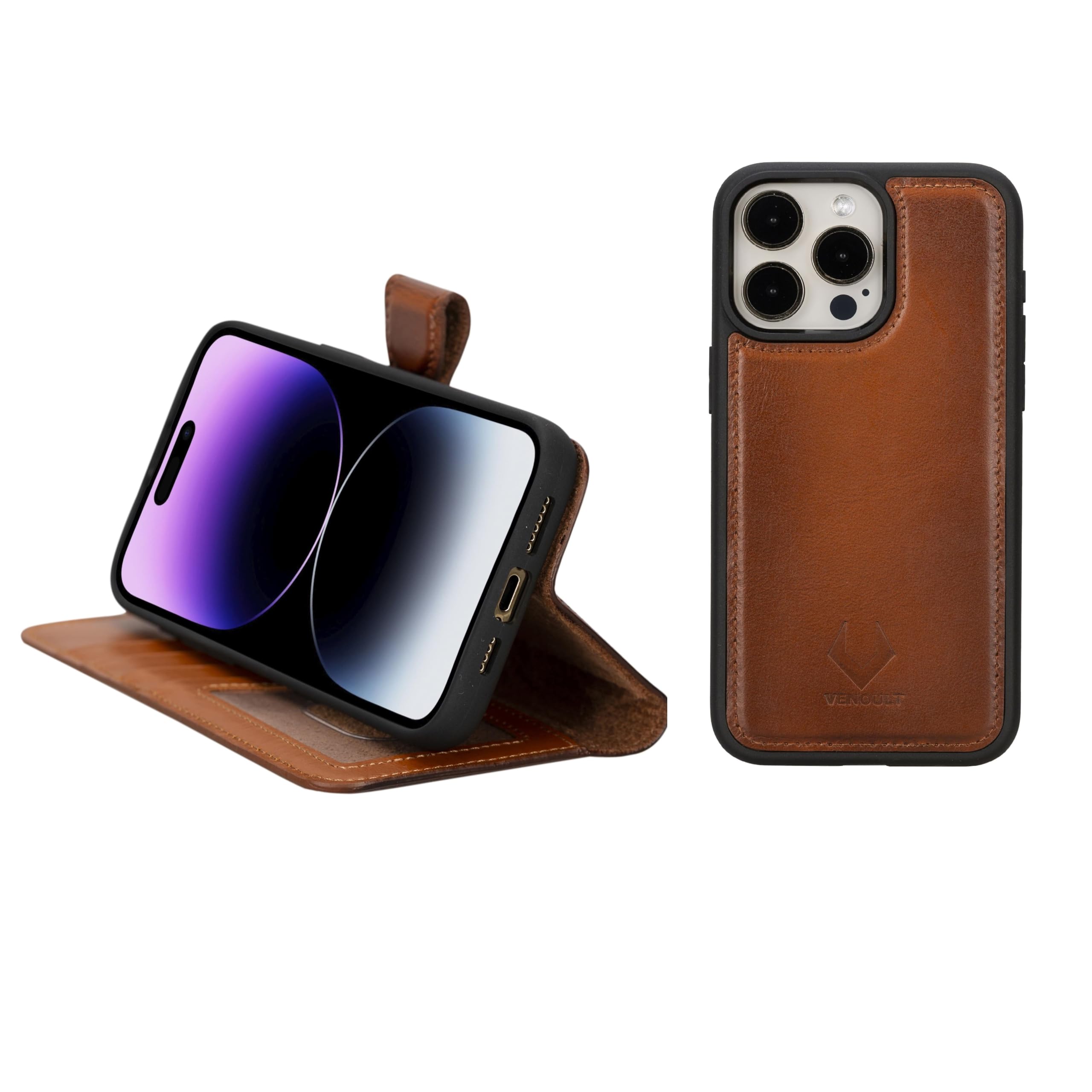 VENOULT Detachable Leather Case for iPhone 16 Pro MAX 6.9