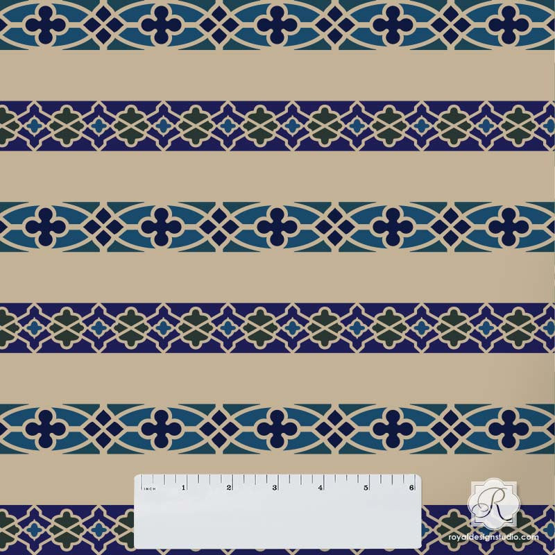 Fretwork Border Craft Stencil Set - 12 Reusable DIY Painting Templates for Scrapbooking, Wood Signs & Home Decor Projects