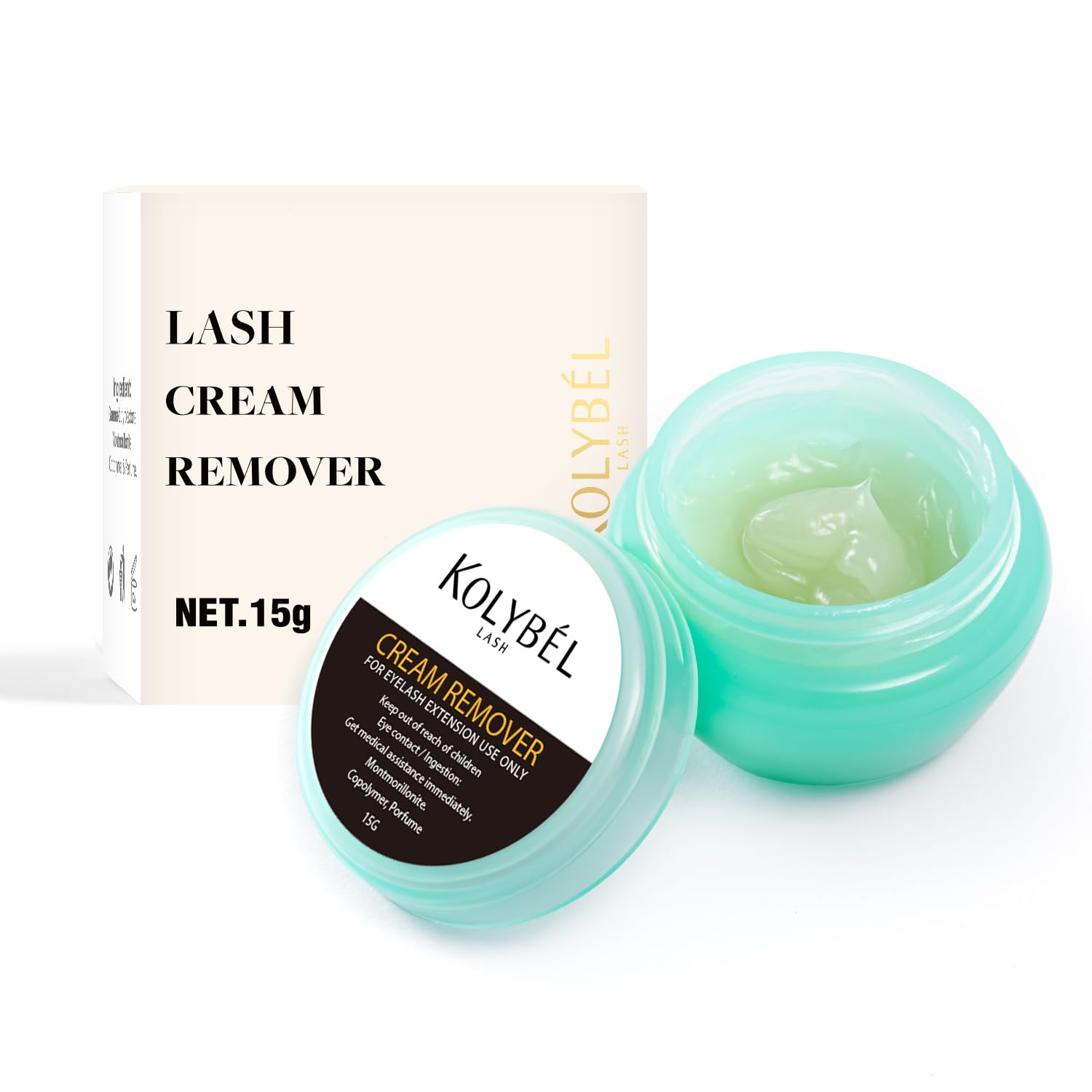 KOLYBEL Professional Eyelash Extension Remover Cream - 15g Sensitive Skin Formula for Salon & Home Use | Fast-Dissolving, Low-Irritation Lash Glue Remover | Perfect for Lash Technicians & DIY Beauty Care