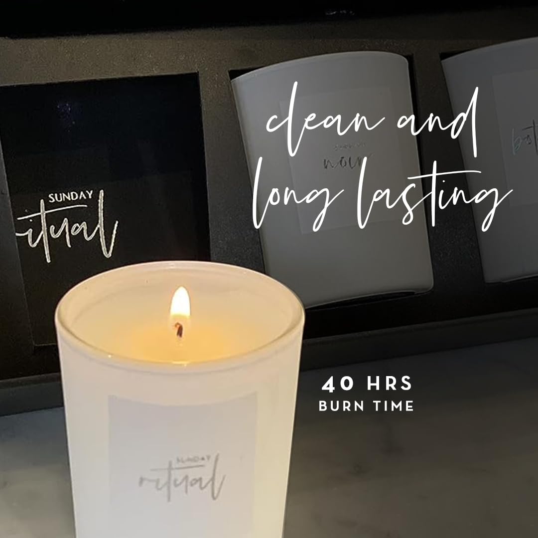 Premium Scented Candles Set - Non-Toxic, Long-Lasting 6-Hour Burn Home Fragrance Candles | Trio Gift Set (White Collection, 3x2.1oz) for Relaxation, Meditation & Romantic Ambiance