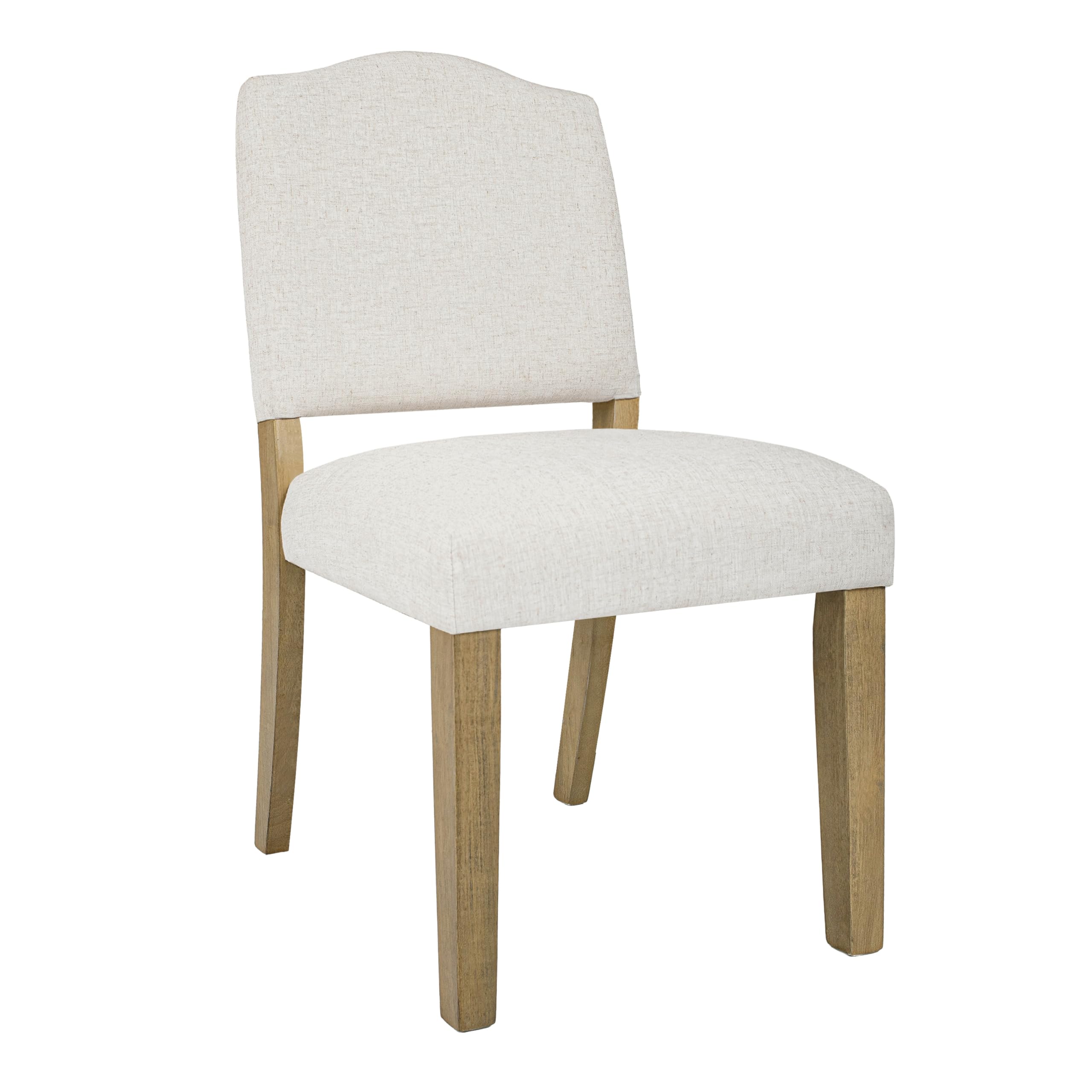 HomePop Open Back Upholstered Dining Chair - Cream Textured Woven Fabric, Modern Kitchen & Dining Room Furniture (Single Chair) - Perfect for Farmhouse, Cottage & Contemporary Home Decor