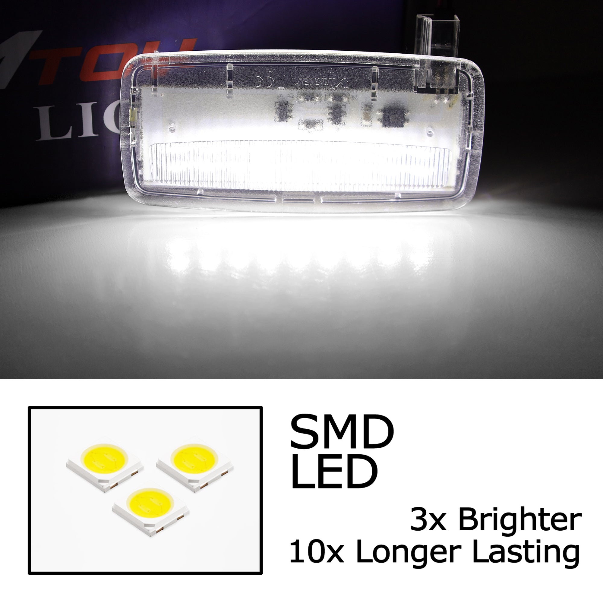2 Pack White Full LED Sunvisor Vanity Mirror Lights for BMW E88 E93 F32 1 3 4 Series - Premium Interior Lighting Upgrade for Night Driving & Makeup Application
