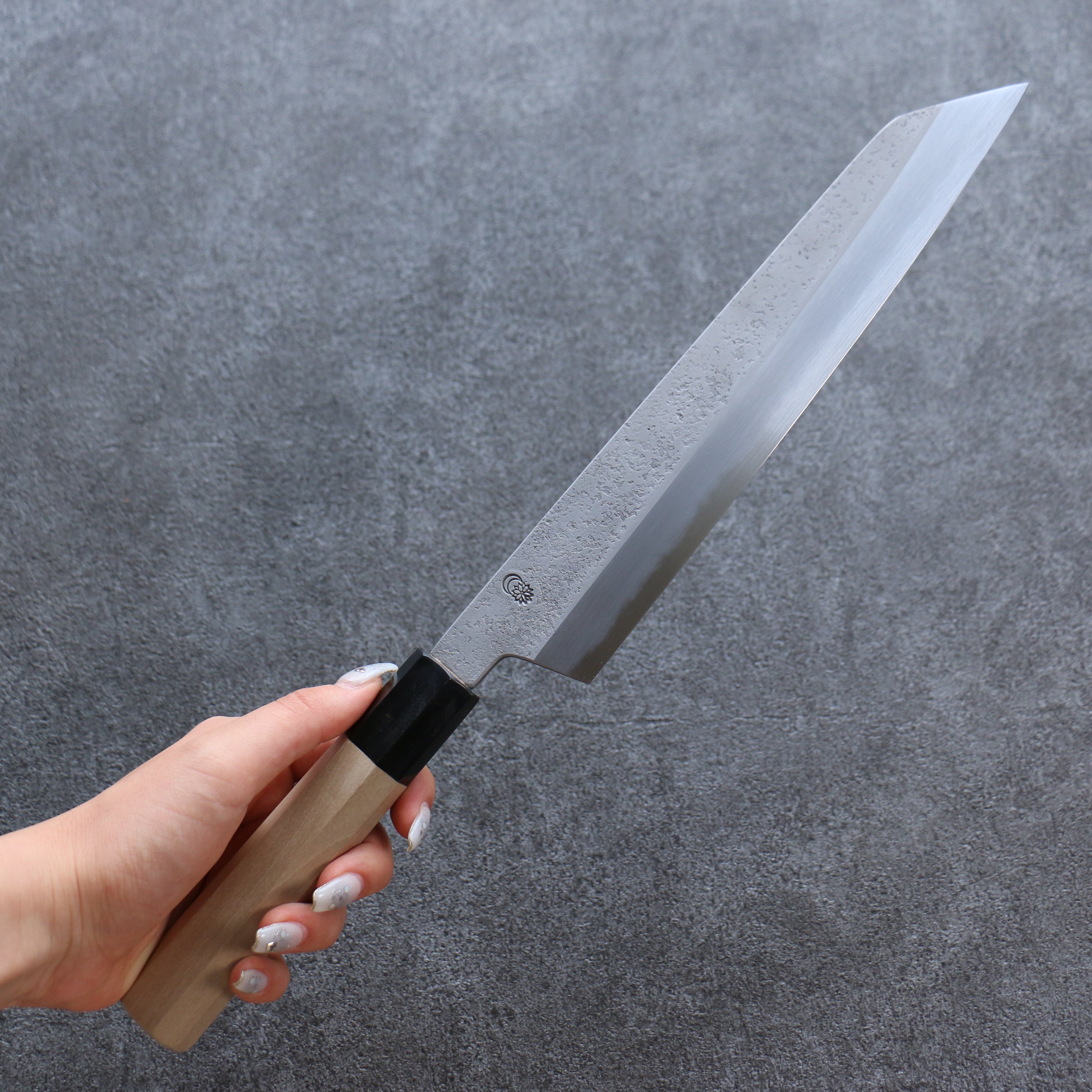 Premium Kikuzuki White Steel No.2 Nashiji Kiritsuke Gyuto 240mm Japanese Chef Knife with Magnolia Handle - Perfect for Sushi, Sashimi & Precision Cutting