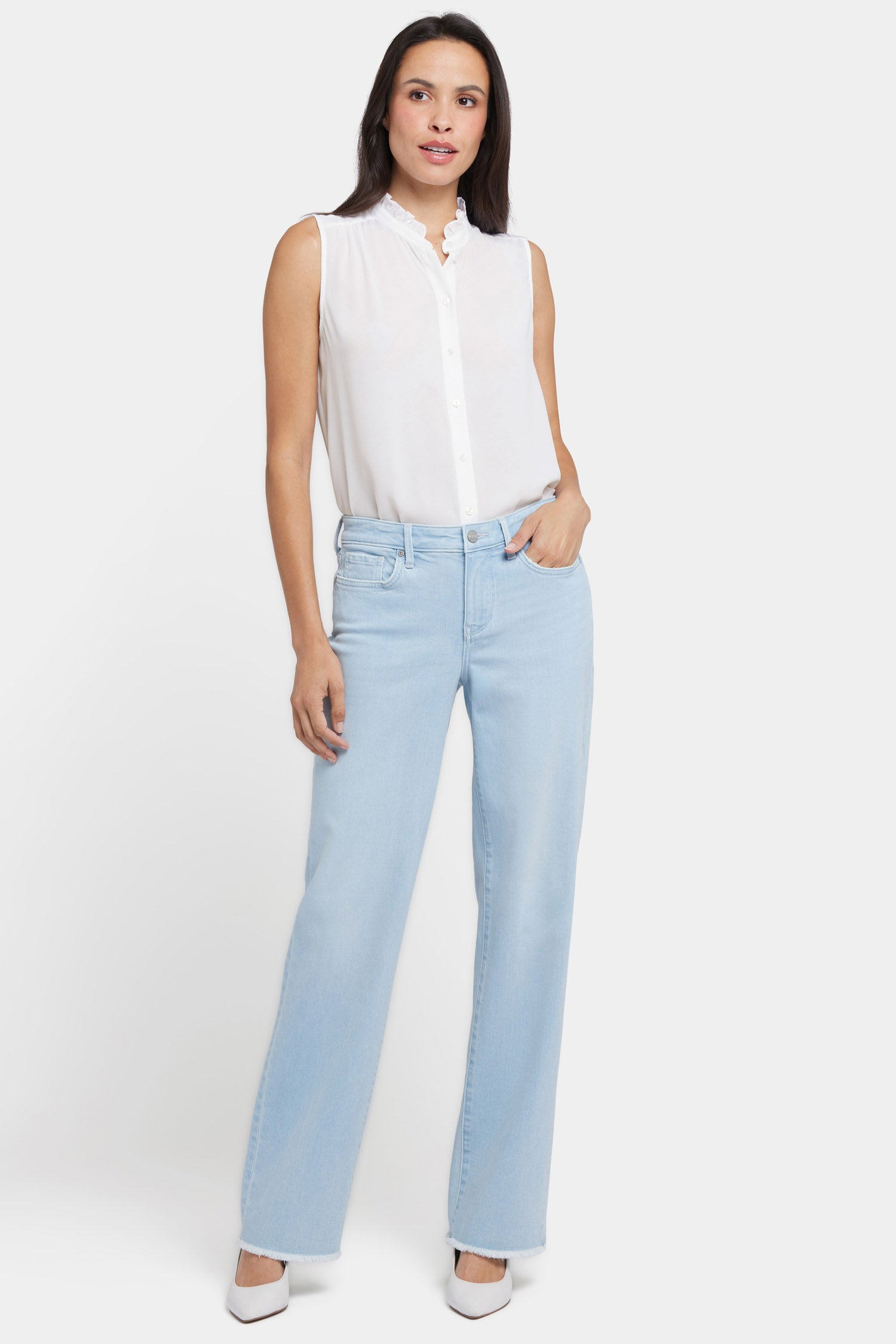 Bailey Relaxed Straight Jeans for Women - High Waist Comfort Denim Pants in Clear Waters Wash | Casual Everyday Wear & Weekend Outfits